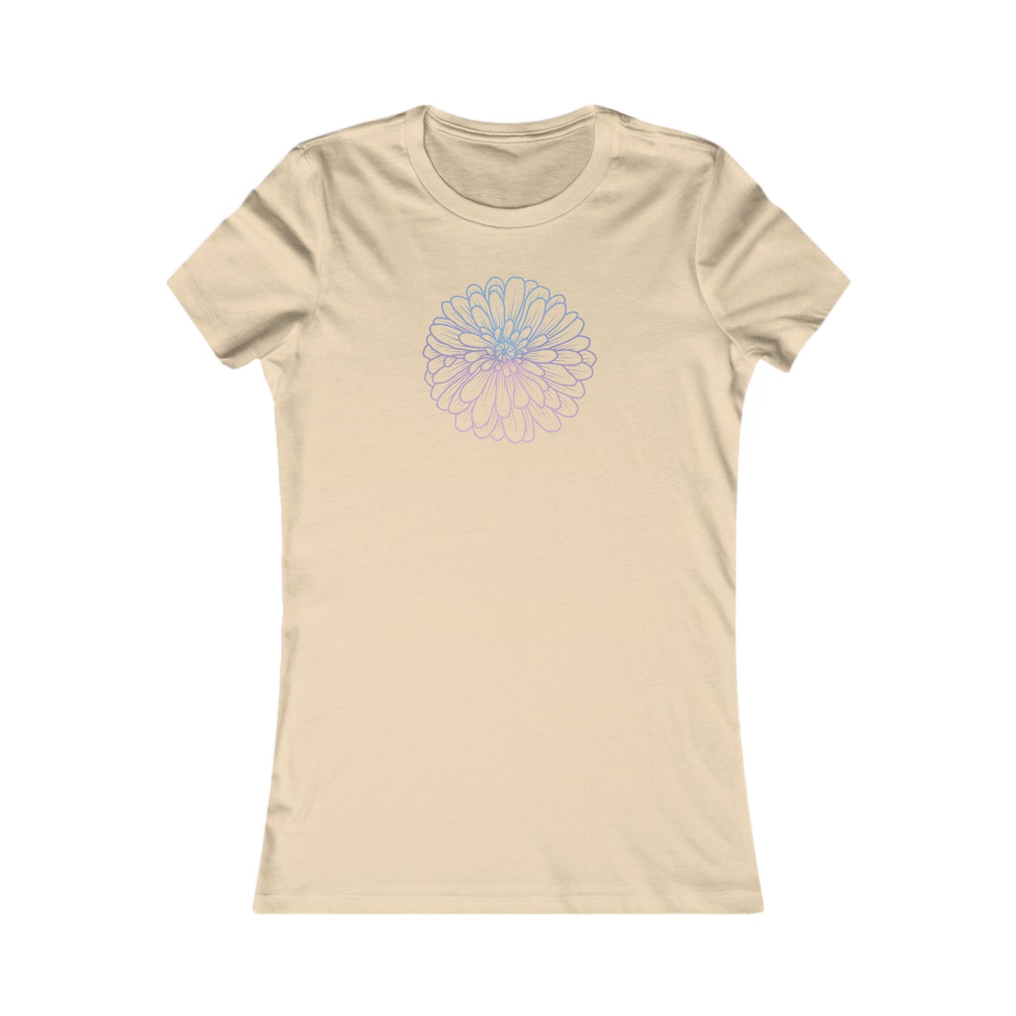 Colorful Flower Outline Fitted Tee