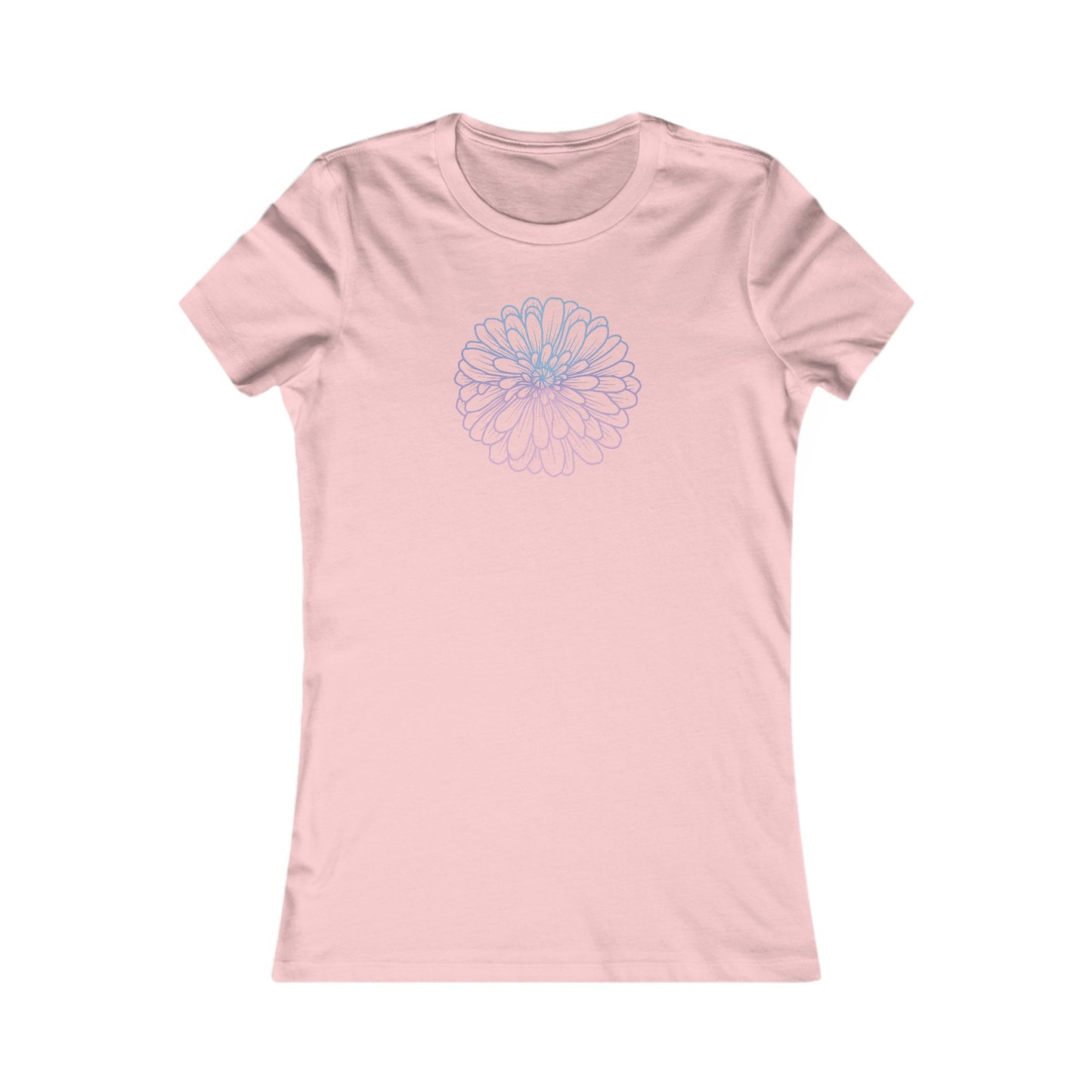 Colorful Flower Outline Fitted Tee