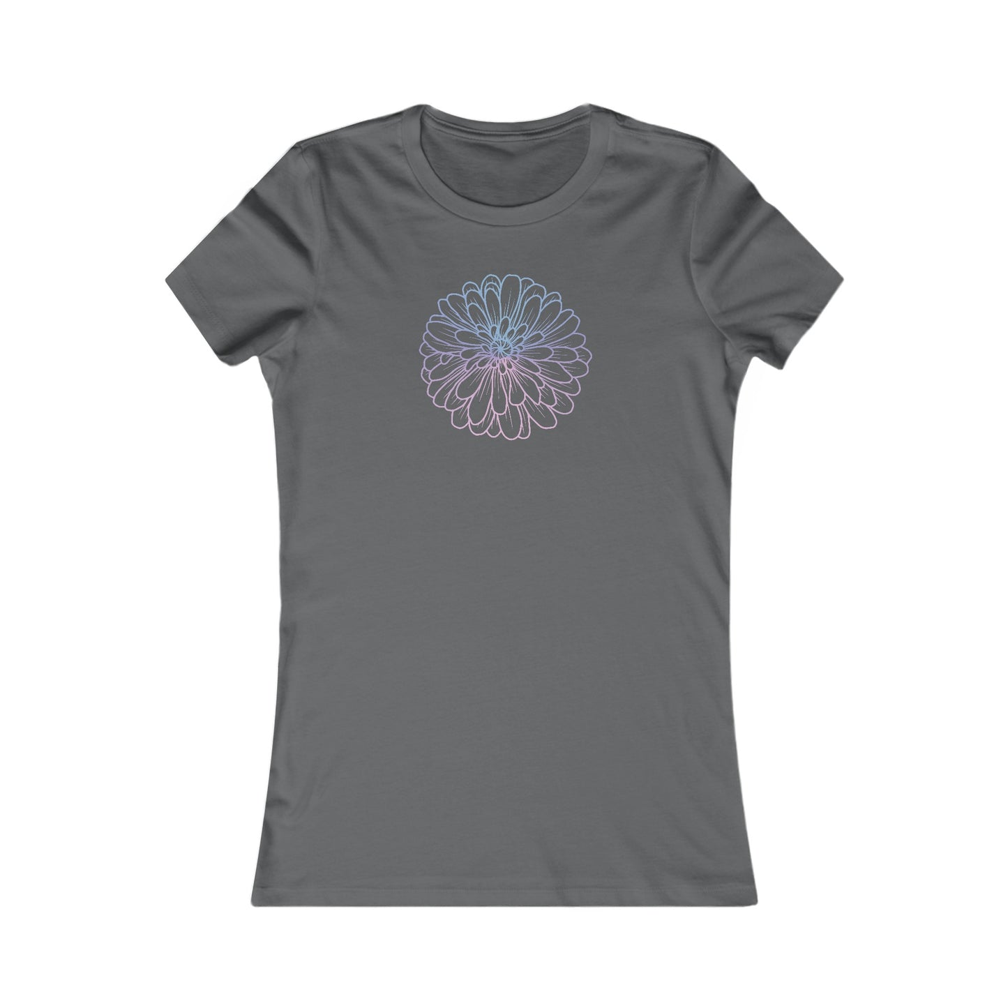 Colorful Flower Outline Fitted Tee