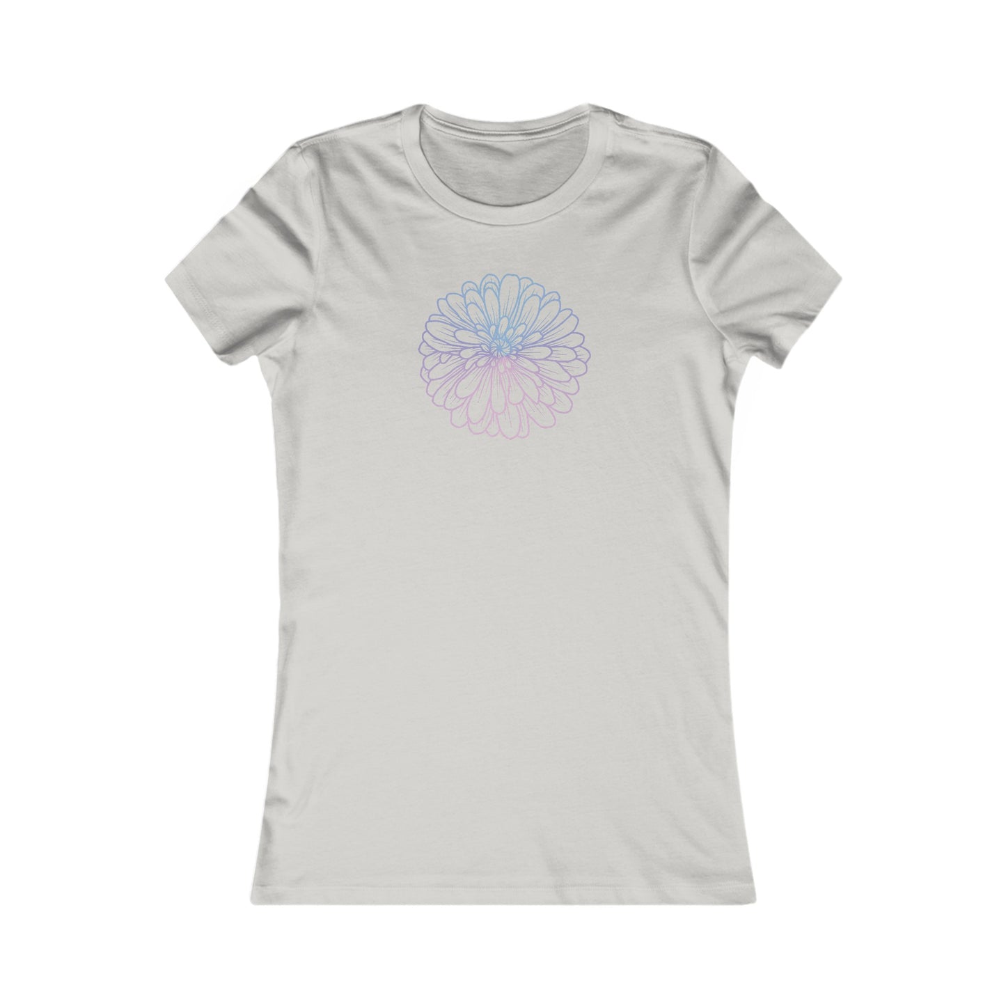 Colorful Flower Outline Fitted Tee