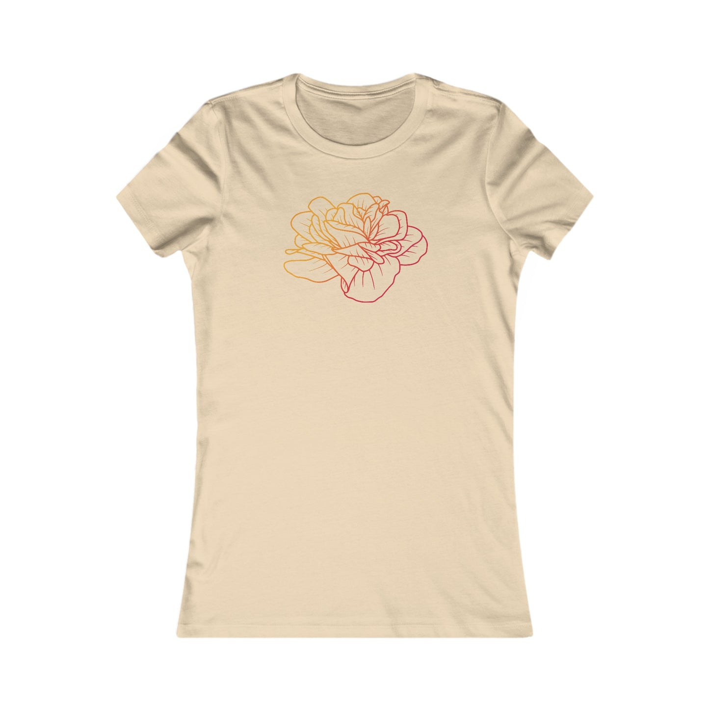 Colorful Rose Outline Fitted Tee