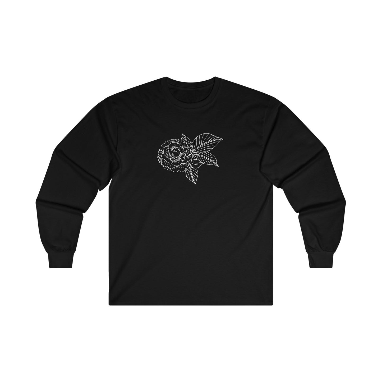 Rose with Leaves Long Sleeve Tee