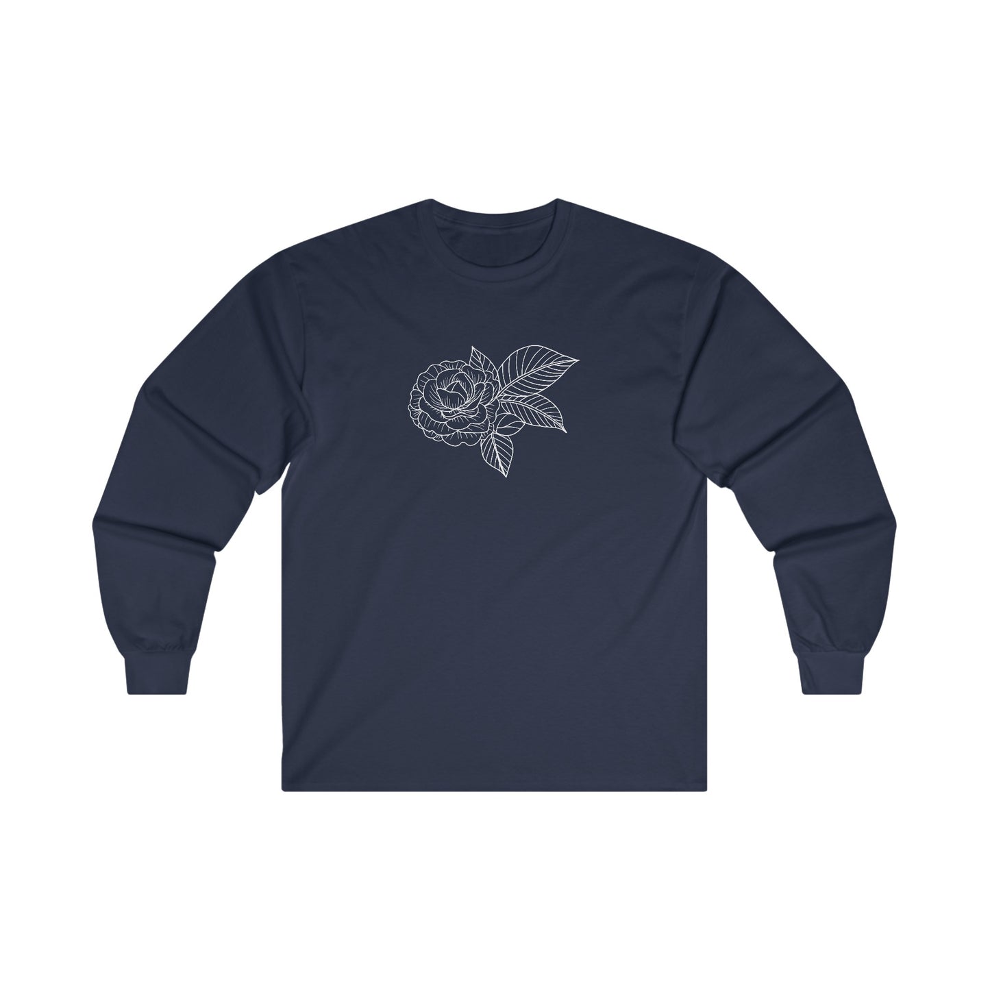 Rose with Leaves Long Sleeve Tee