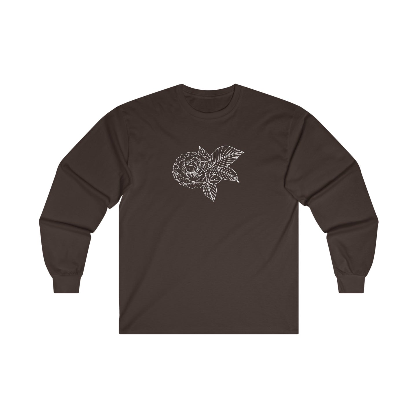 Rose with Leaves Long Sleeve Tee