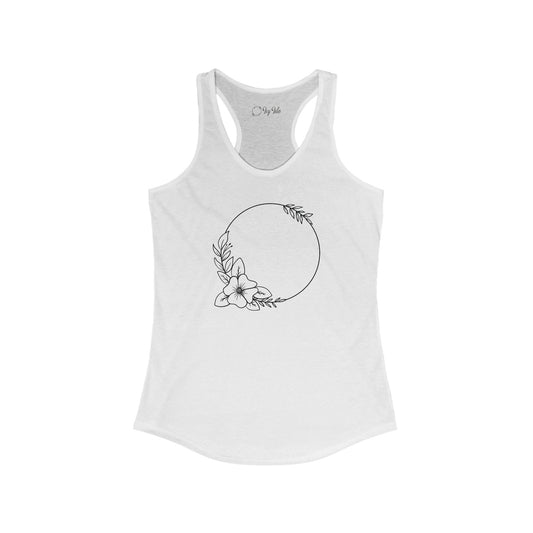 Large Flower Circle Racerback Tank