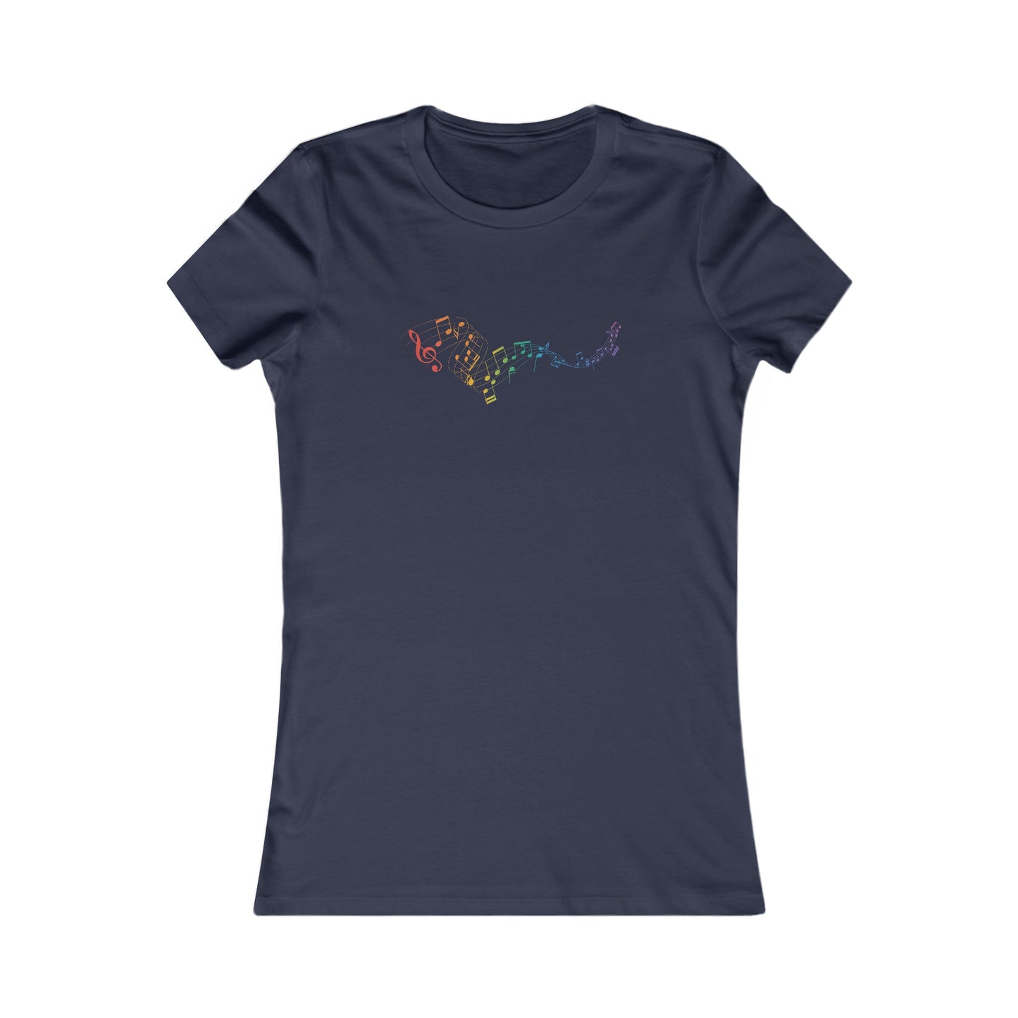 Colorful Music Notes Fitted Tee