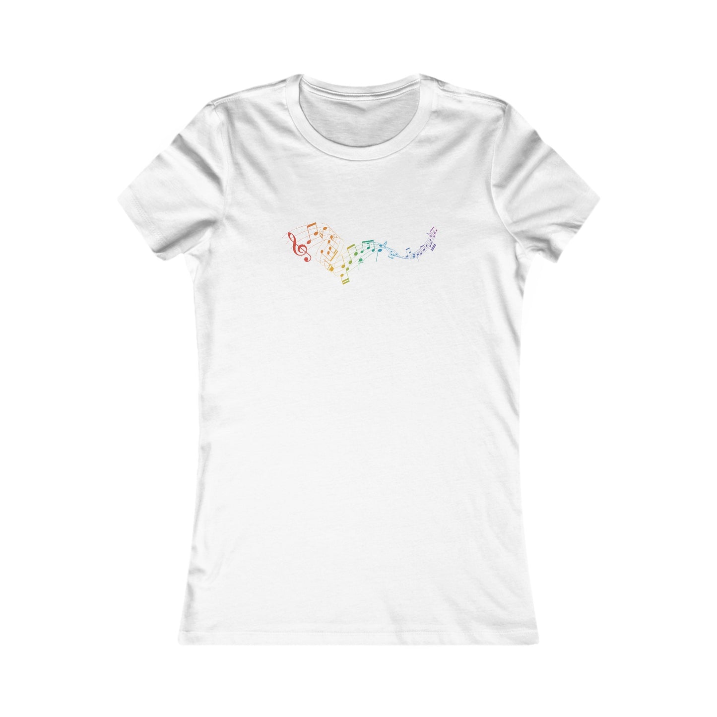 Colorful Music Notes Fitted Tee