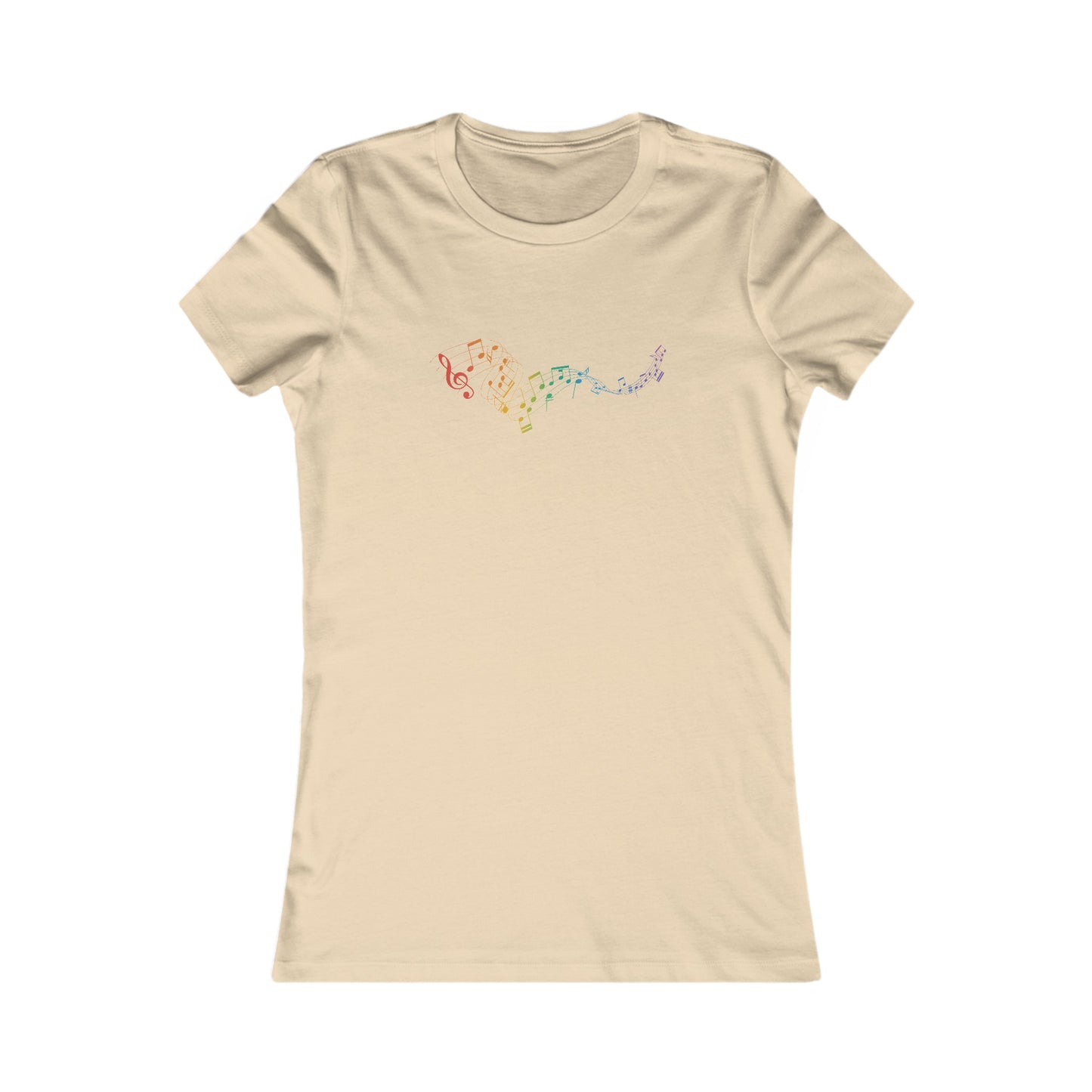Colorful Music Notes Fitted Tee