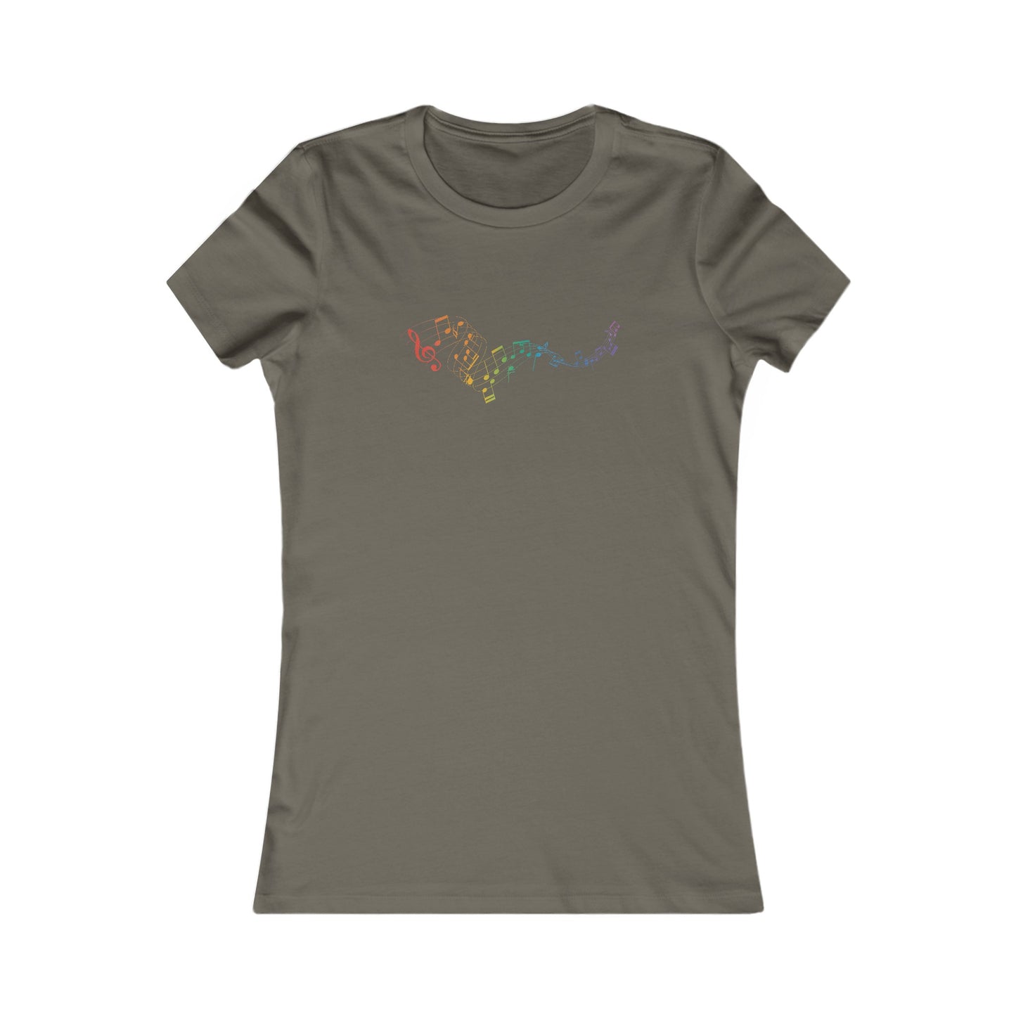 Colorful Music Notes Fitted Tee