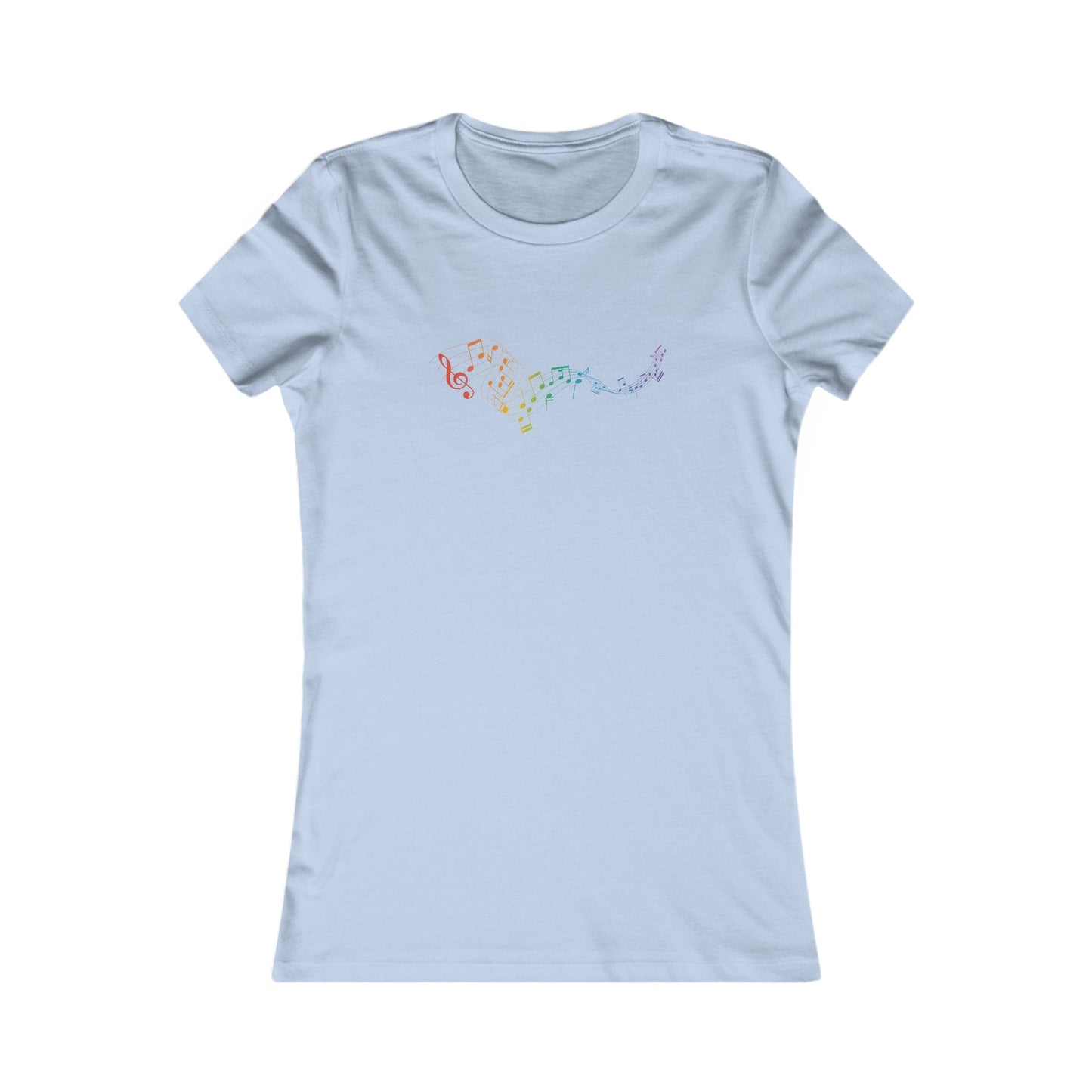 Colorful Music Notes Fitted Tee