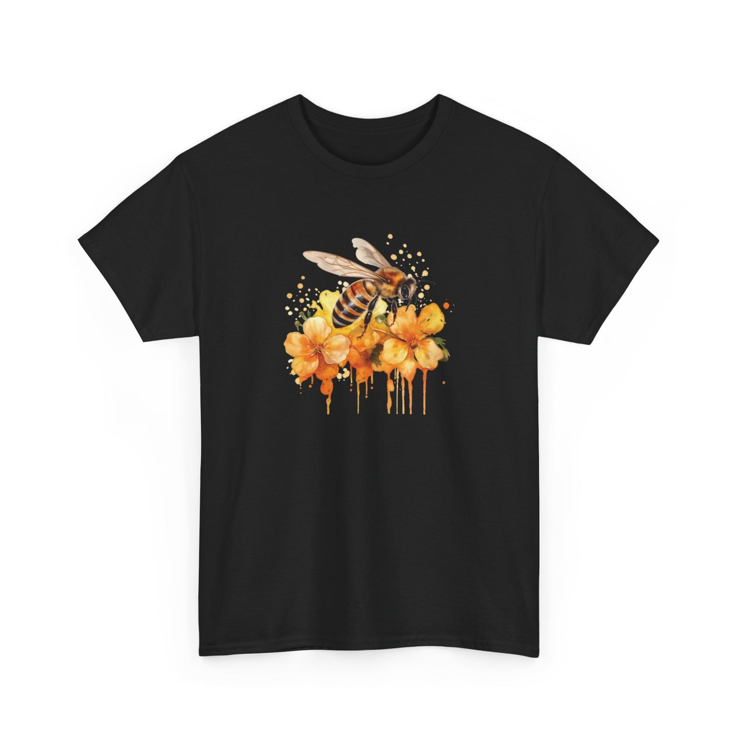 Watercolor Bee and Flowers Short Sleeve Tee