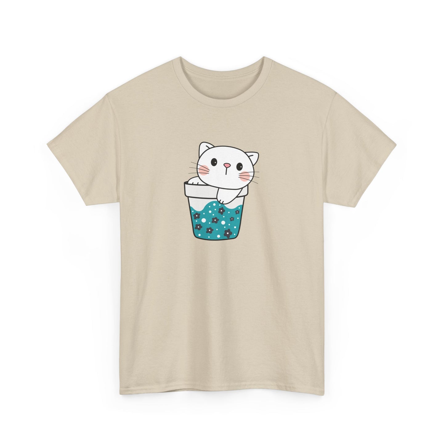 Cute Cat Cup Short Sleeve Tee