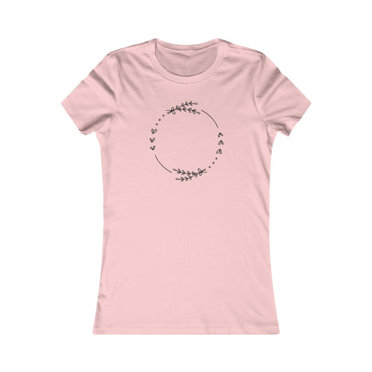 Leaf and Hearts Circle Fitted Tee