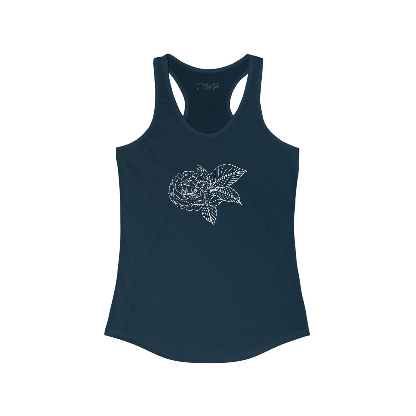 Rose with Leaves Racerback Tank