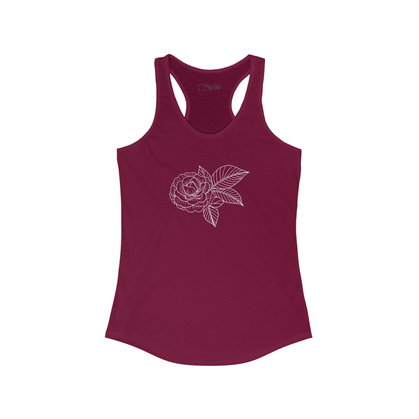 Rose with Leaves Racerback Tank