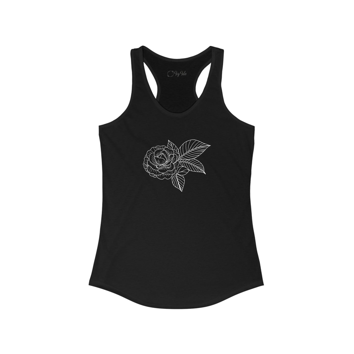 Rose with Leaves Racerback Tank