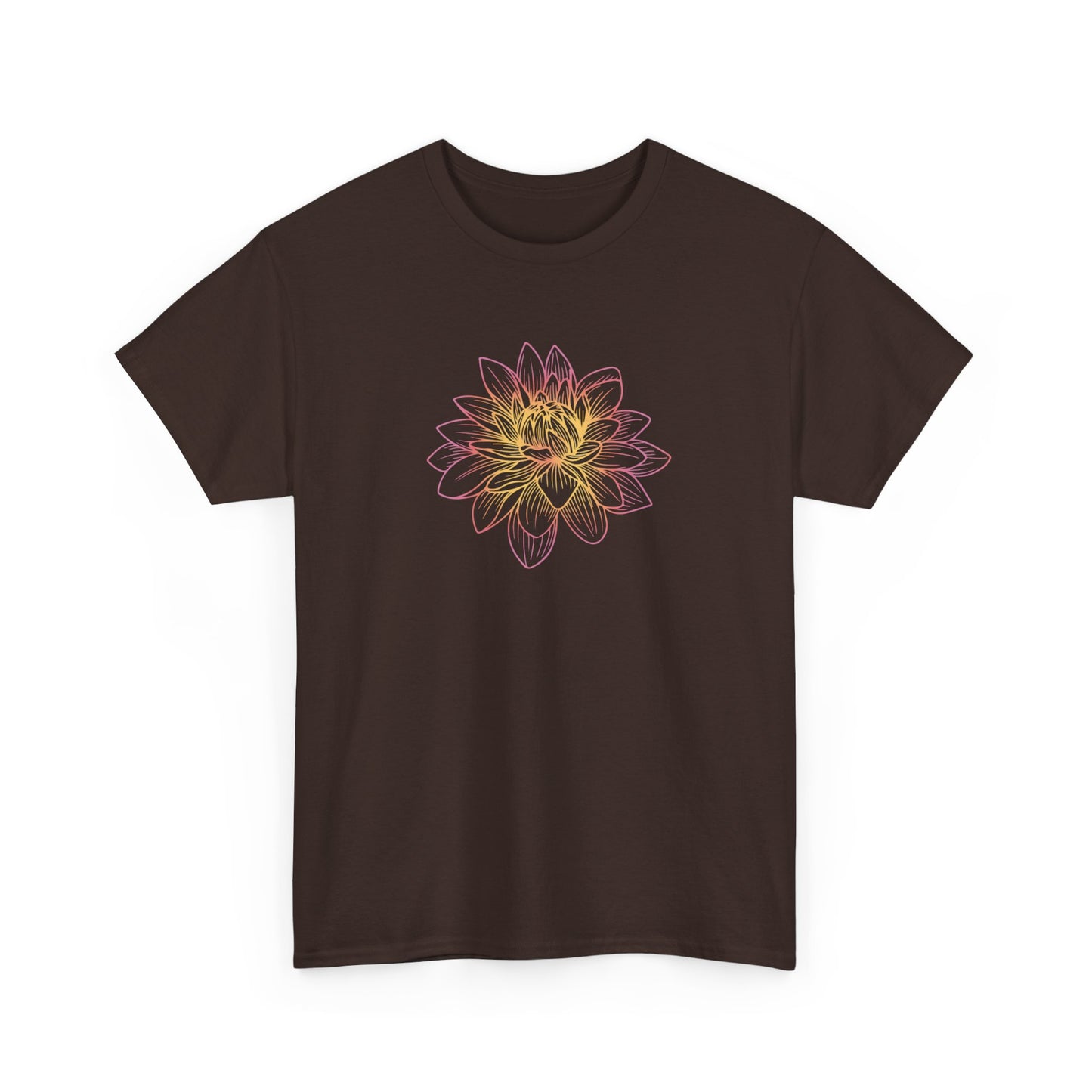 Colorful Lotus Outline Short Sleeve Tee