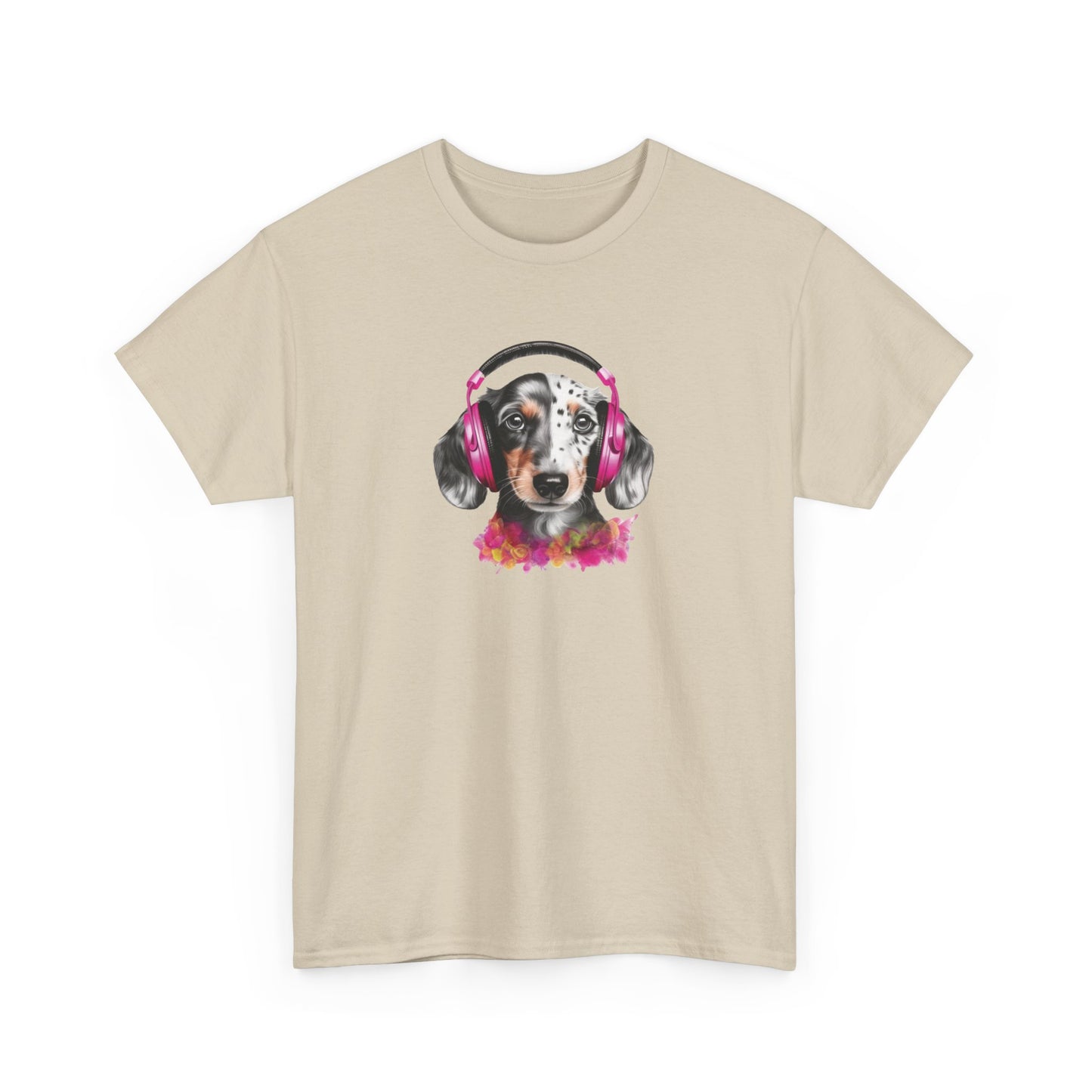 Dog with Headphones Short Sleeve Tee