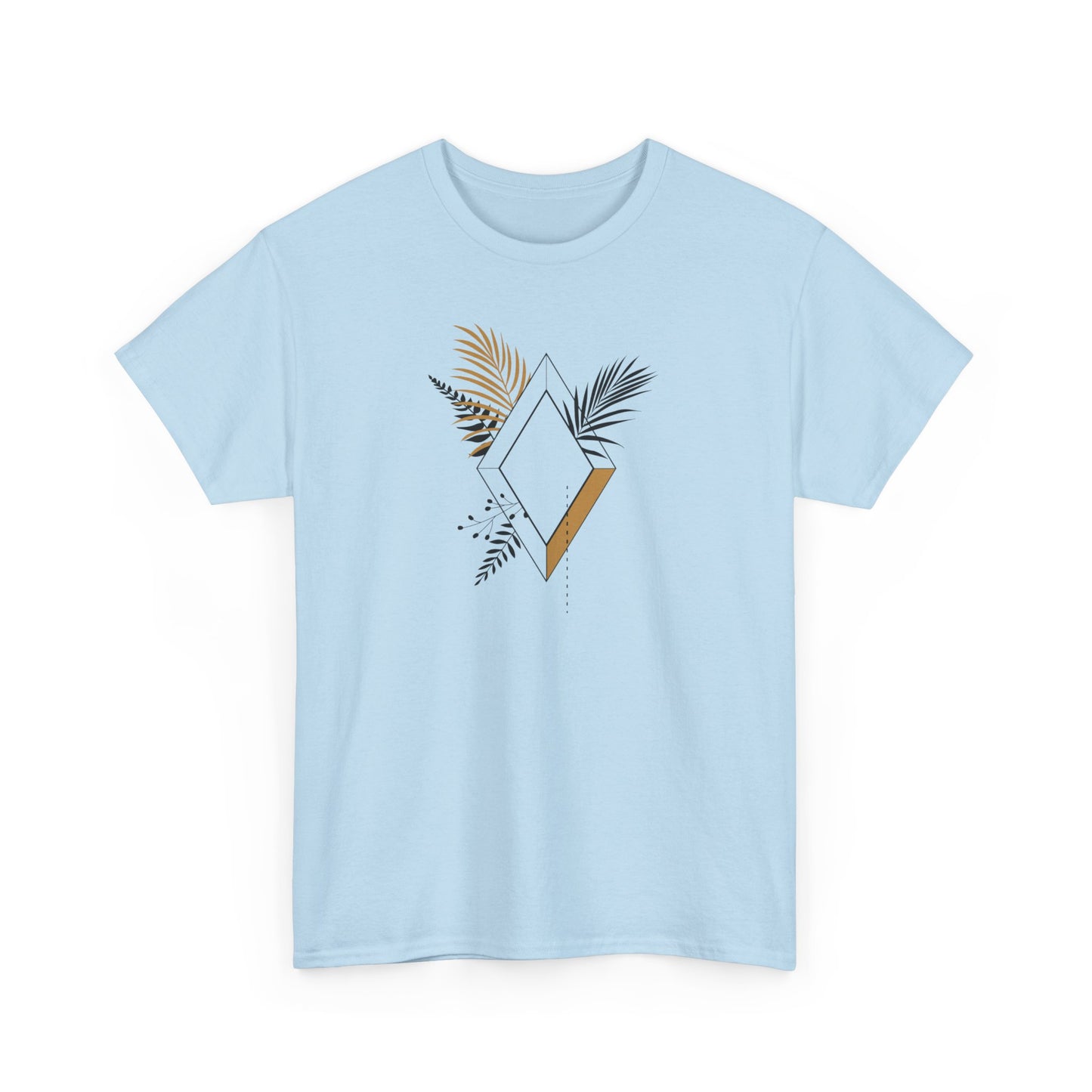 Black and Gold Leafy Diamond Short Sleeve Tee