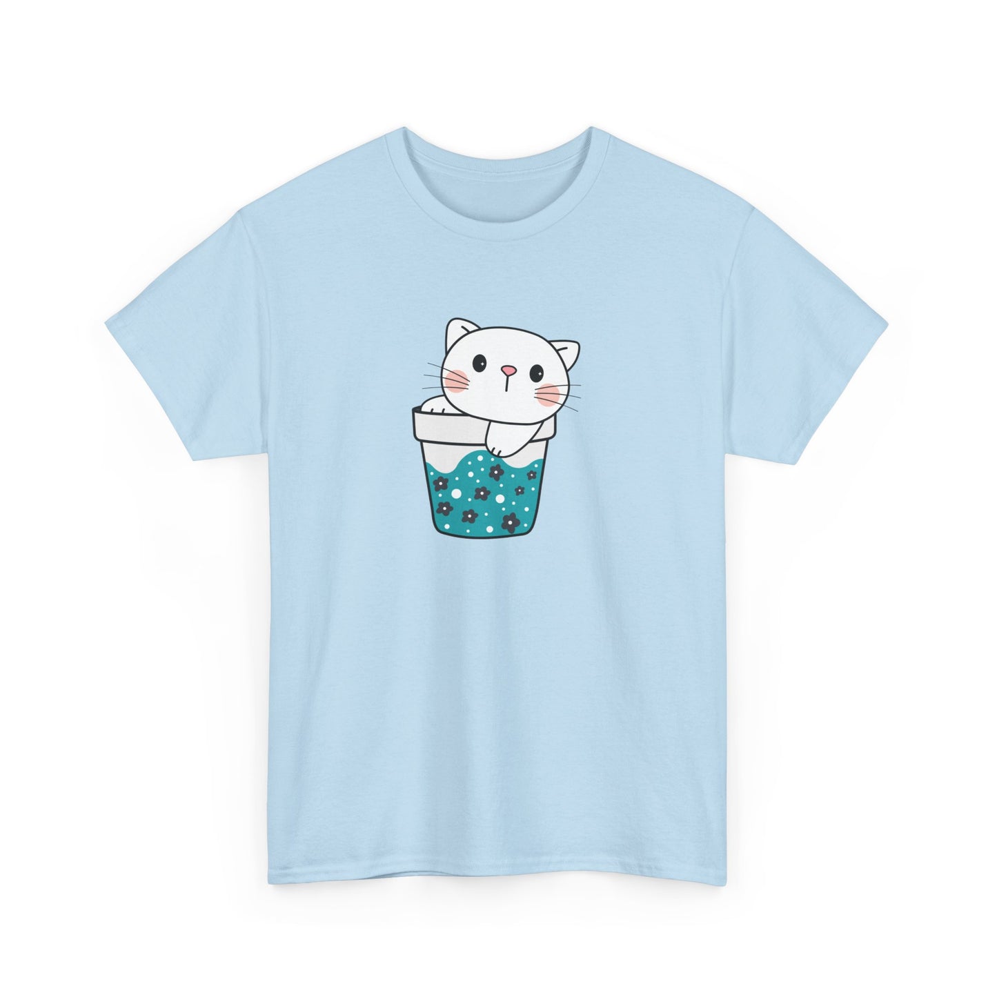 Cute Cat Cup Short Sleeve Tee