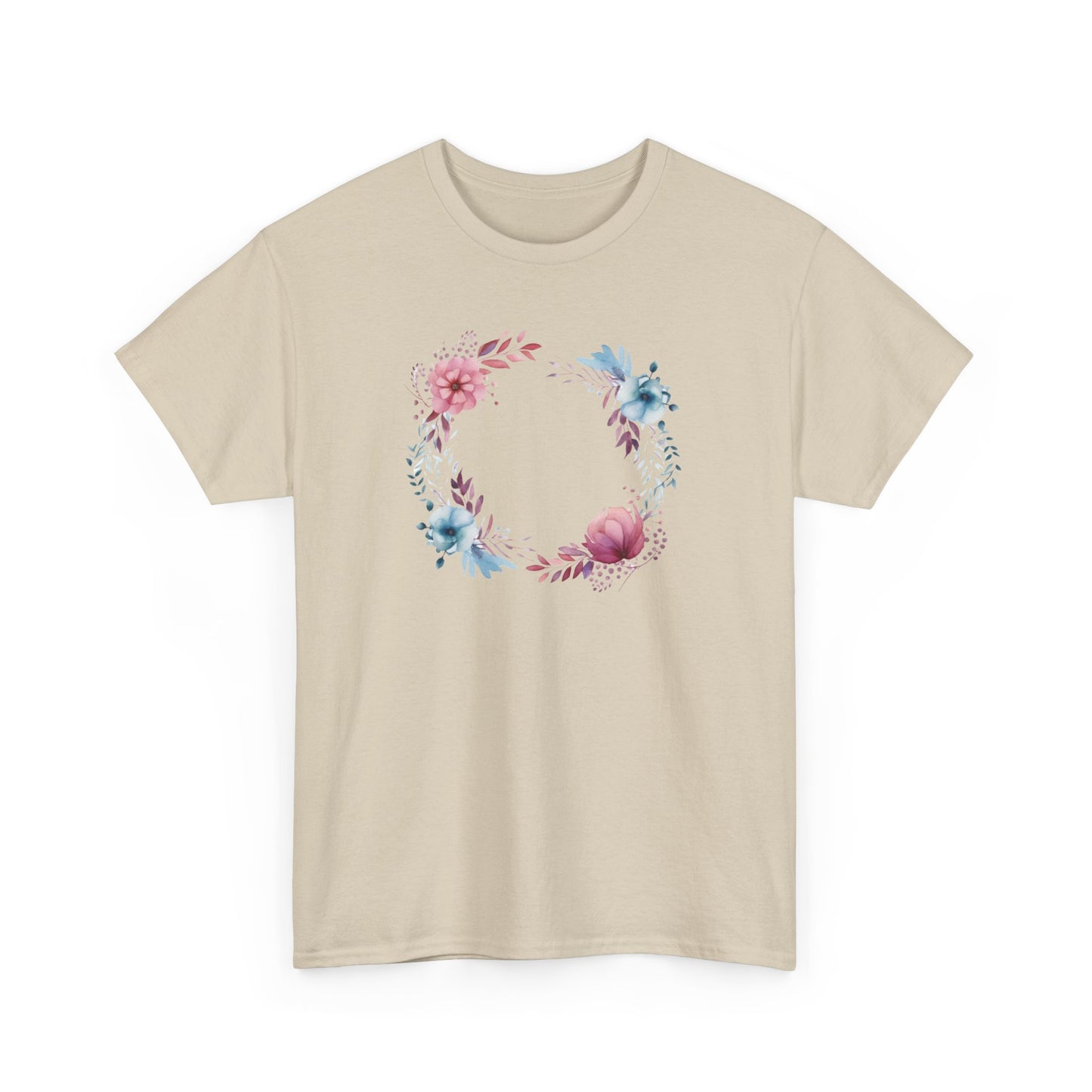 Watercolor Flowers Circle Short Sleeve Tee