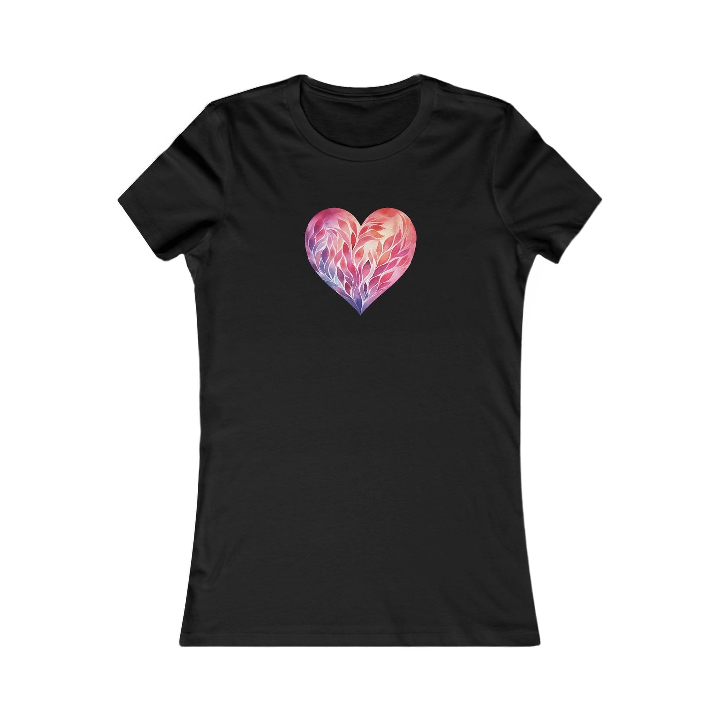 Watercolor Heart Fitted Tee 004