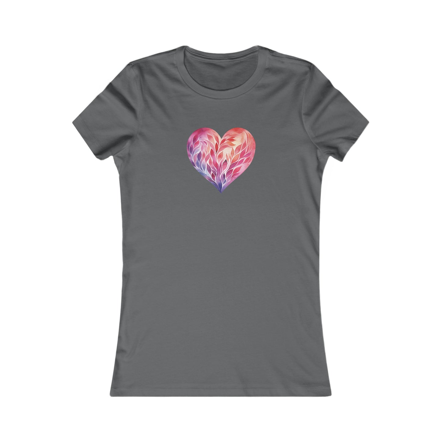 Watercolor Heart Fitted Tee 004