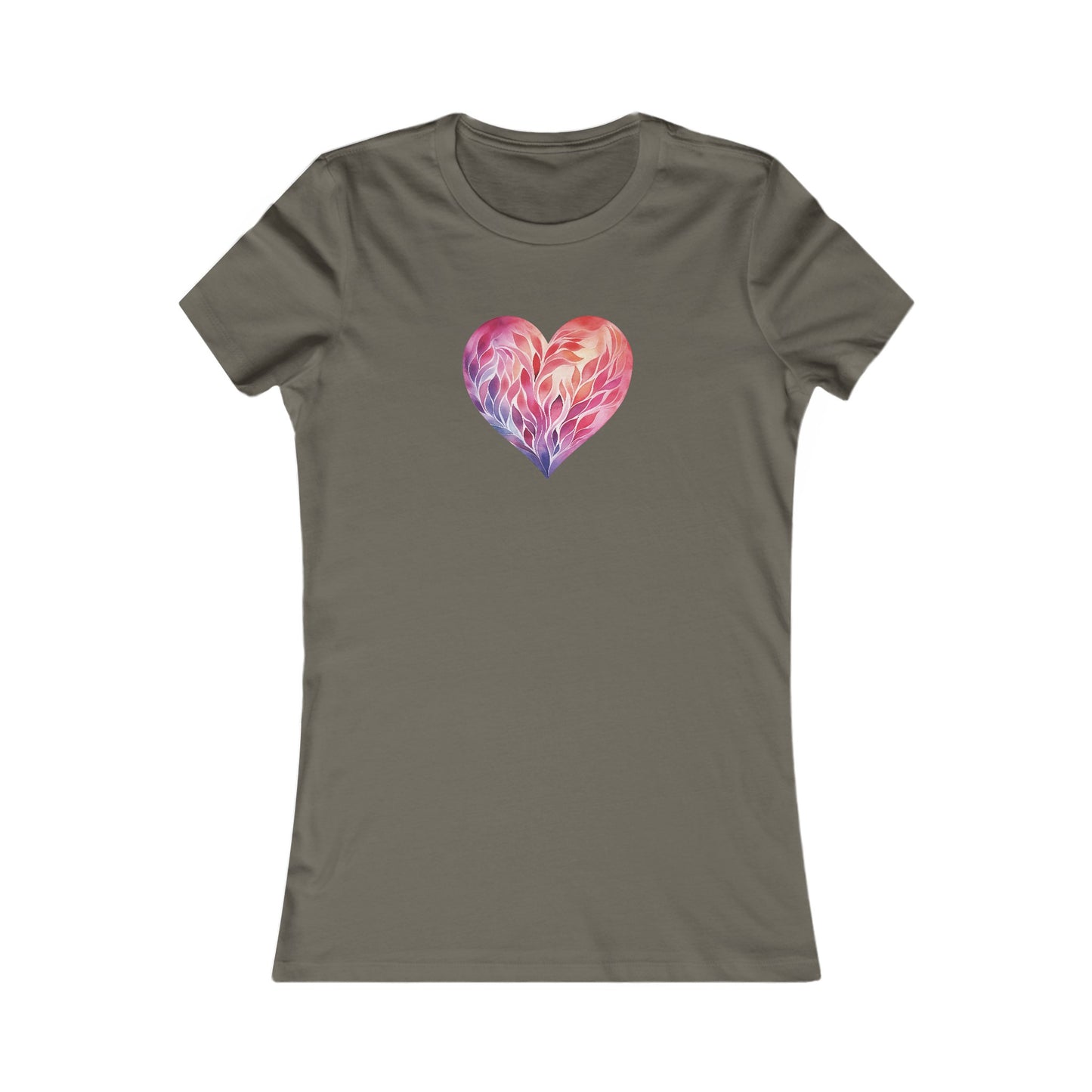 Watercolor Heart Fitted Tee 004