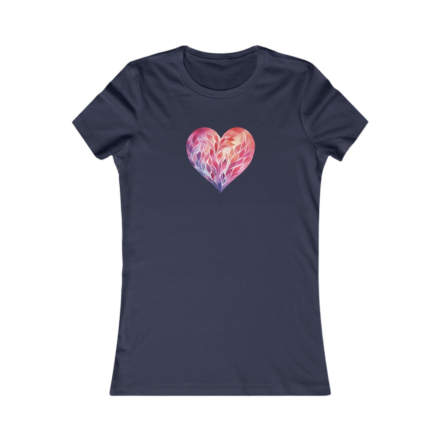 Watercolor Heart Fitted Tee 004