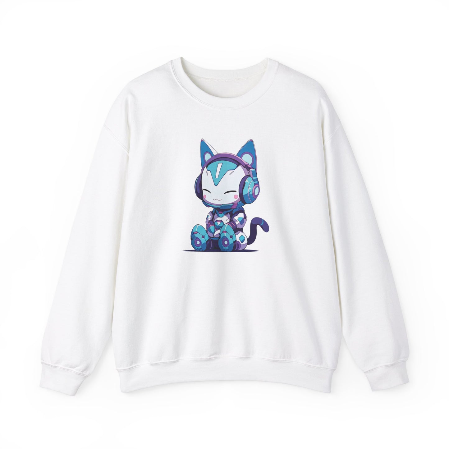 Futuristic Cat with Headphones Sweatshirt