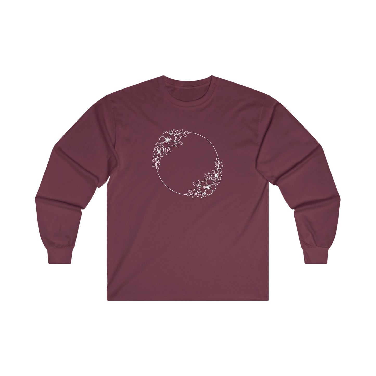 Double Large Flower Circle Long Sleeve Tee