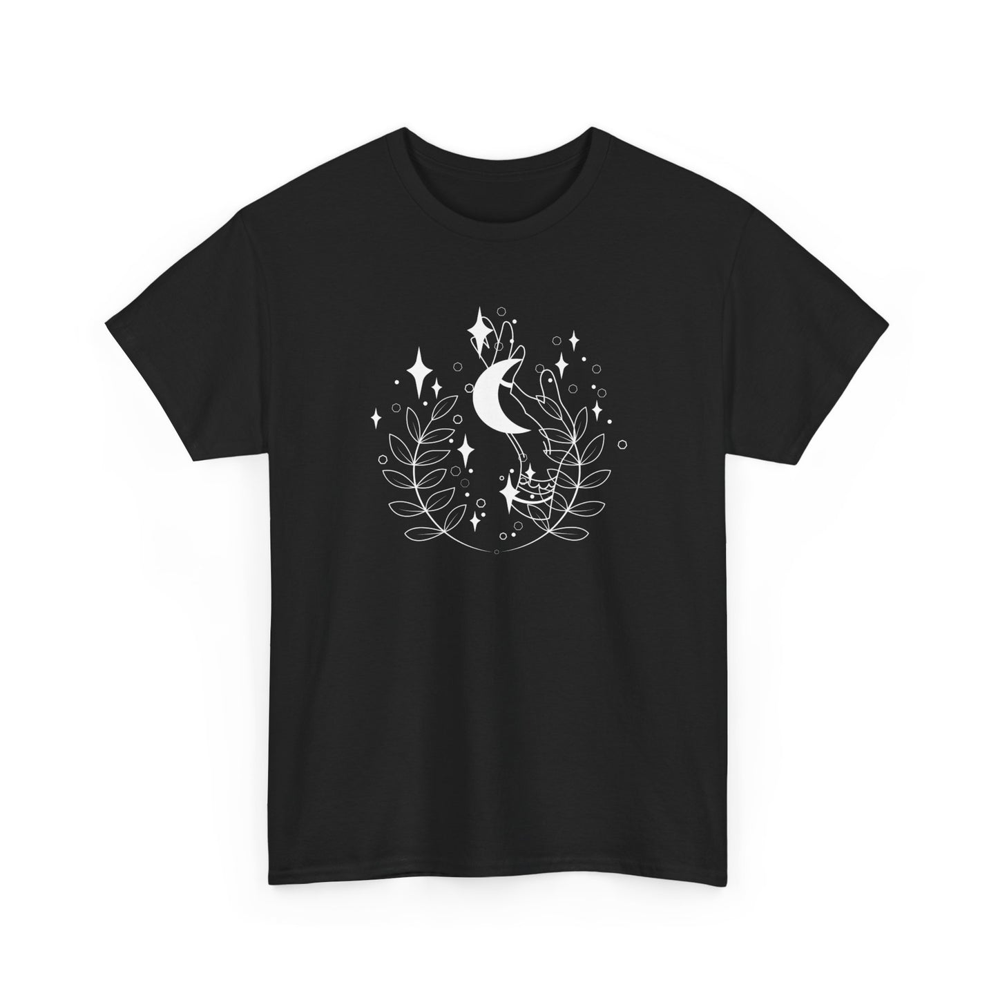Crescent Moon and Leaves Short Sleeve Tee