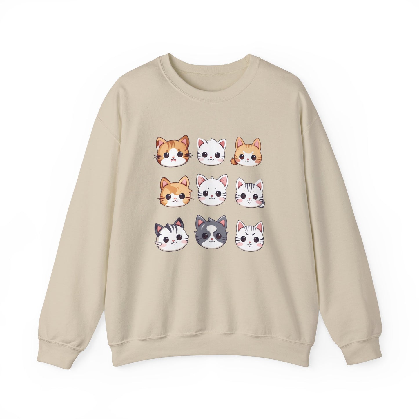 Cute Cat Faces Set Sweatshirt