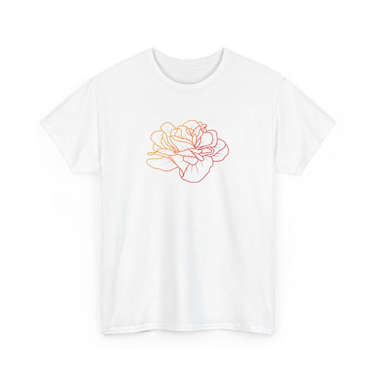 Colorful Rose Outline Short Sleeve Tee