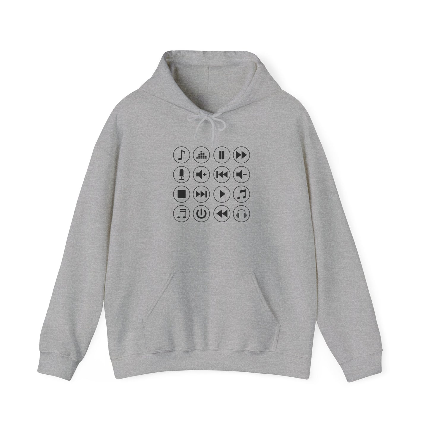 Music Player Symbols Hooded Sweatshirt