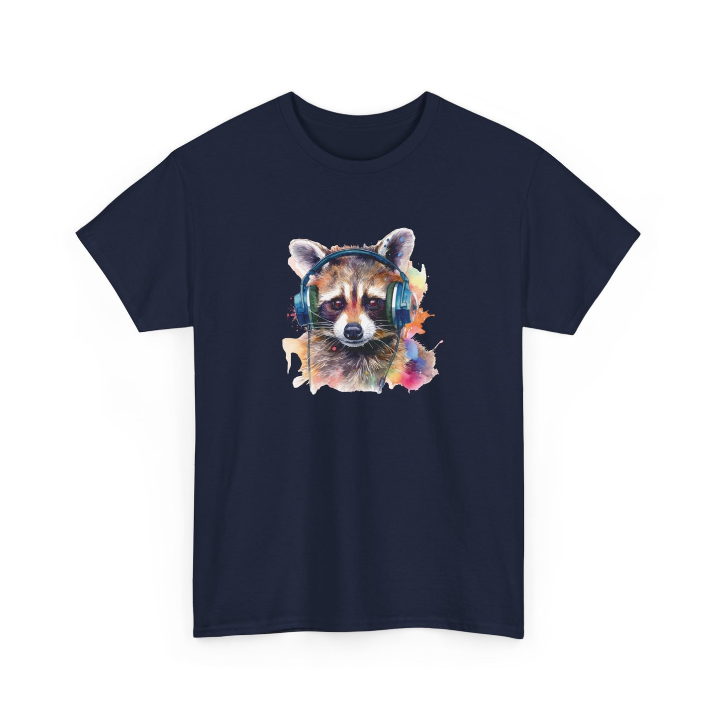 Raccoon with Headphones Short Sleeve Tee