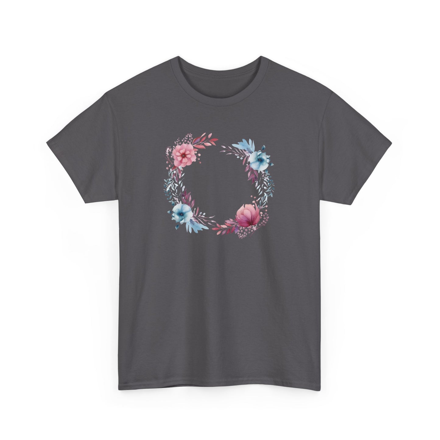 Watercolor Flowers Circle Short Sleeve Tee