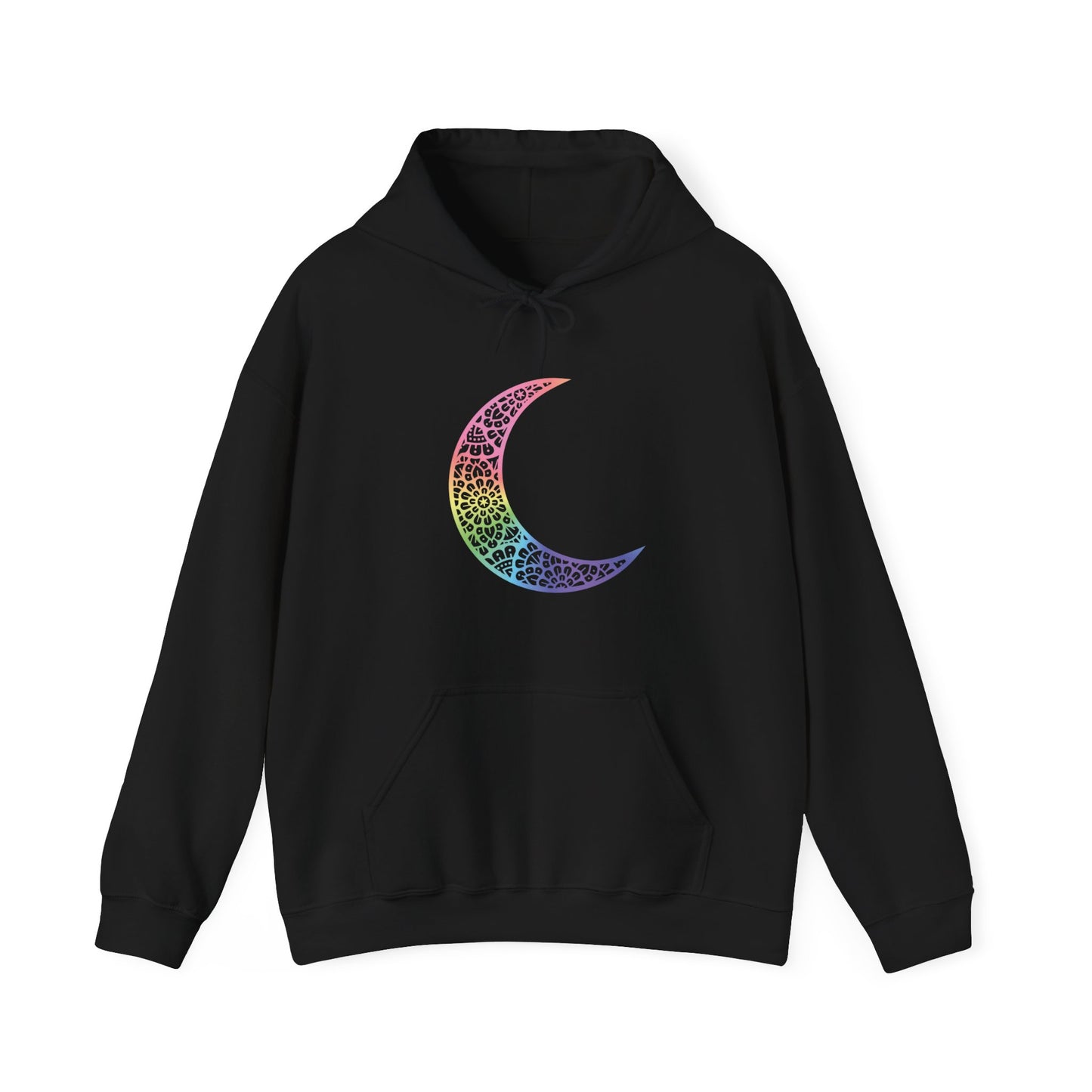 Colorful Mandala Moon Hooded Sweatshirt