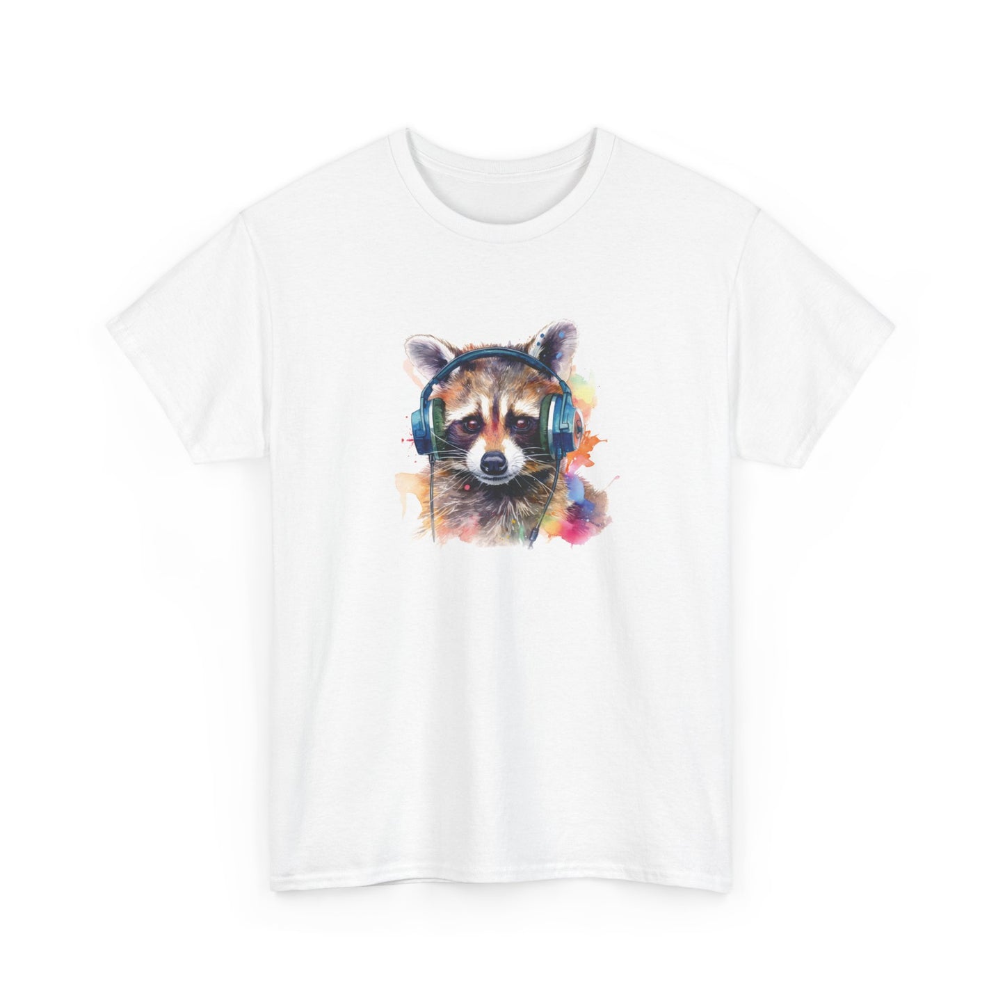 Raccoon with Headphones Short Sleeve Tee
