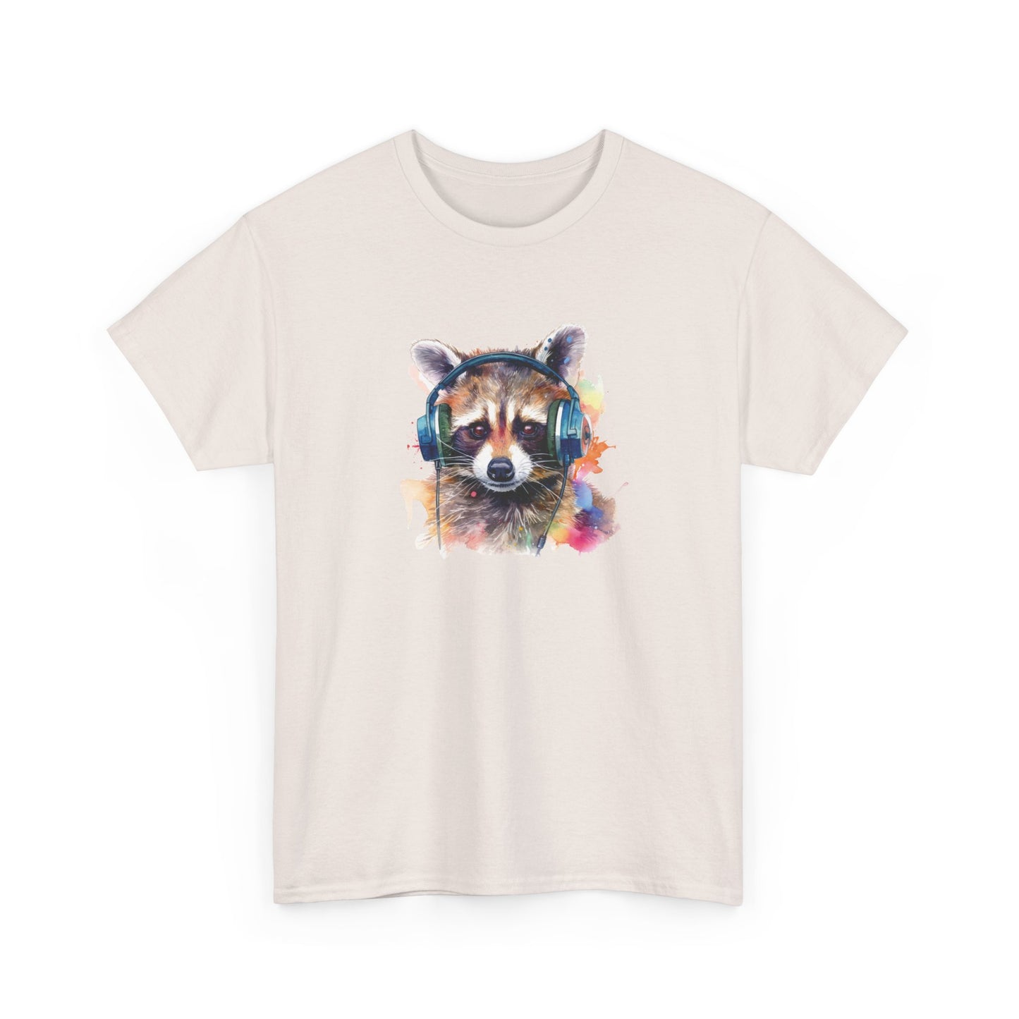 Raccoon with Headphones Short Sleeve Tee
