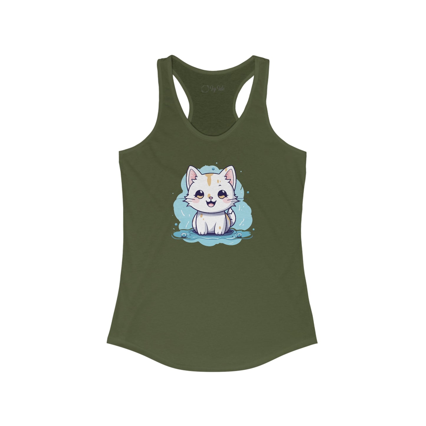 Cute Blue Cat Racerback Tank