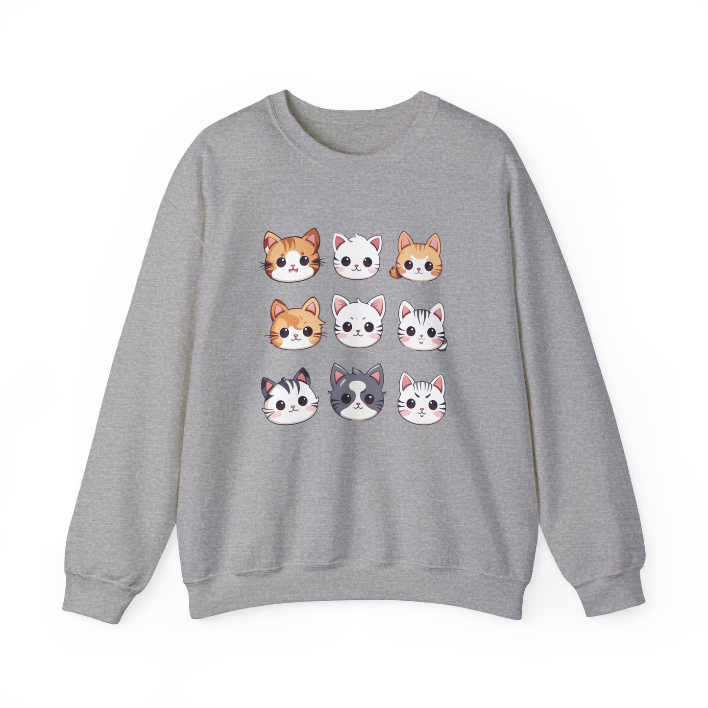 Cute Cat Faces Set Sweatshirt