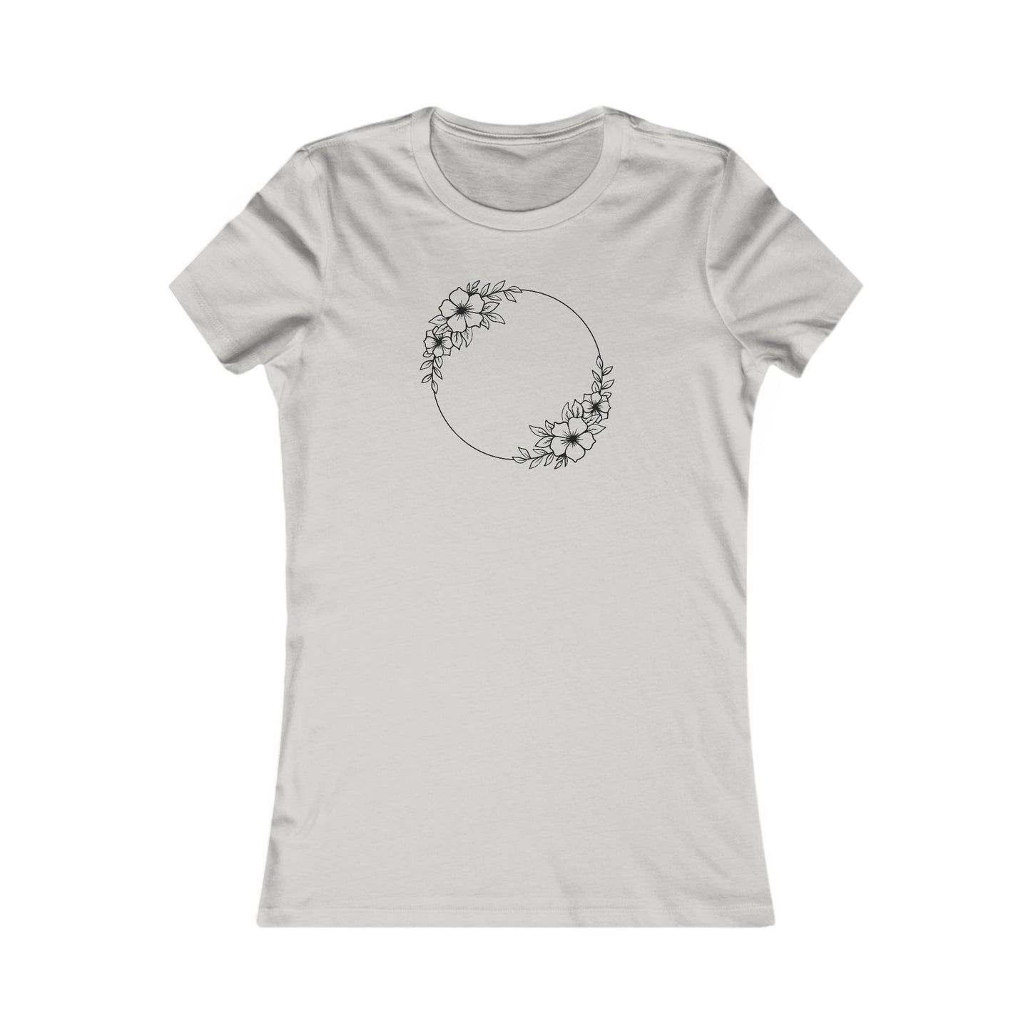 Double Large Flower Circle Fitted Tee