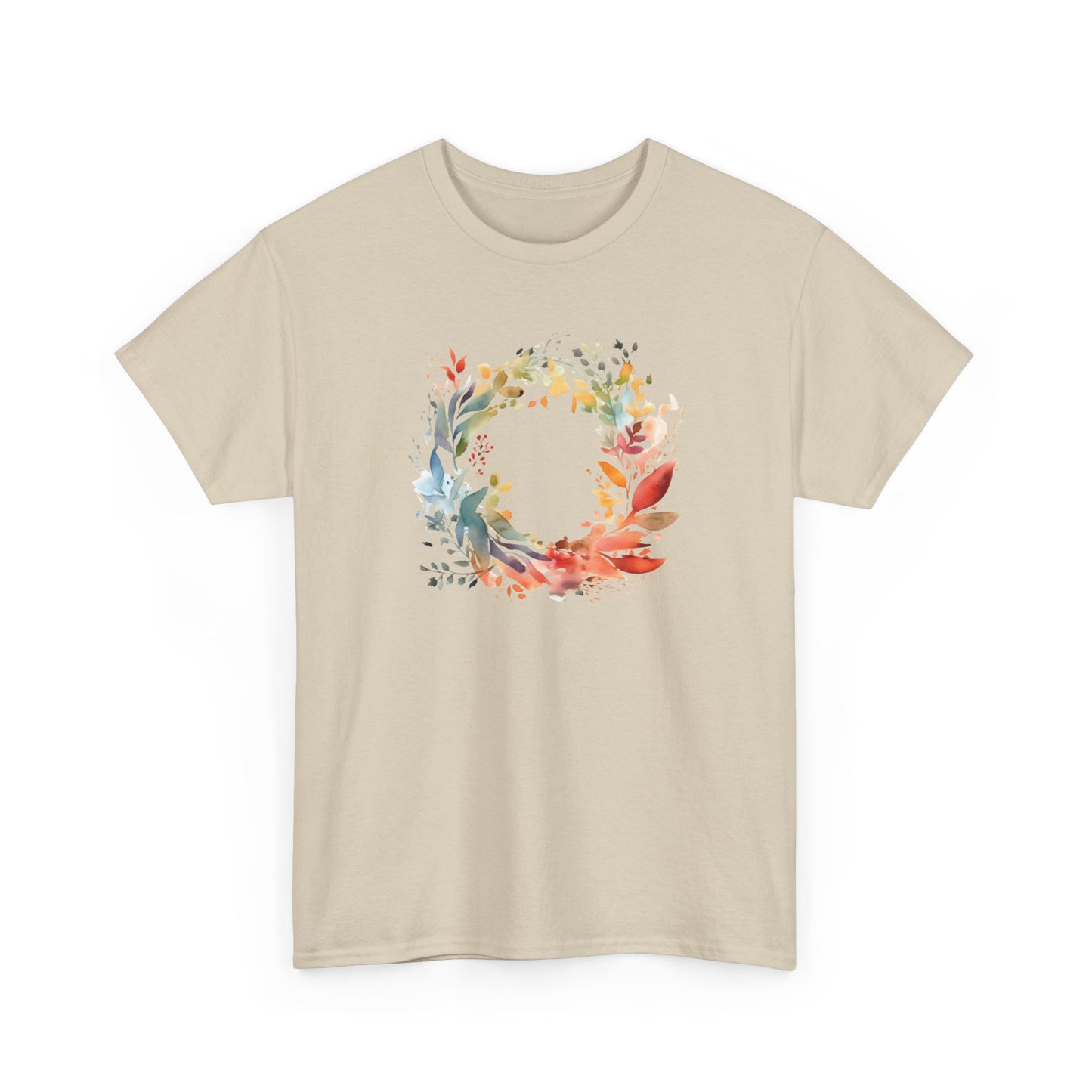 Watercolor Floral CircleShort Sleeve Tee