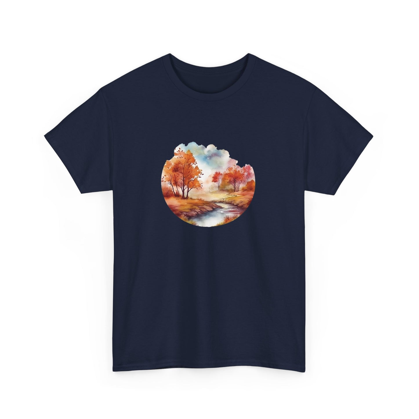 Autumn Landscape Watercolor Short Sleeve Tee