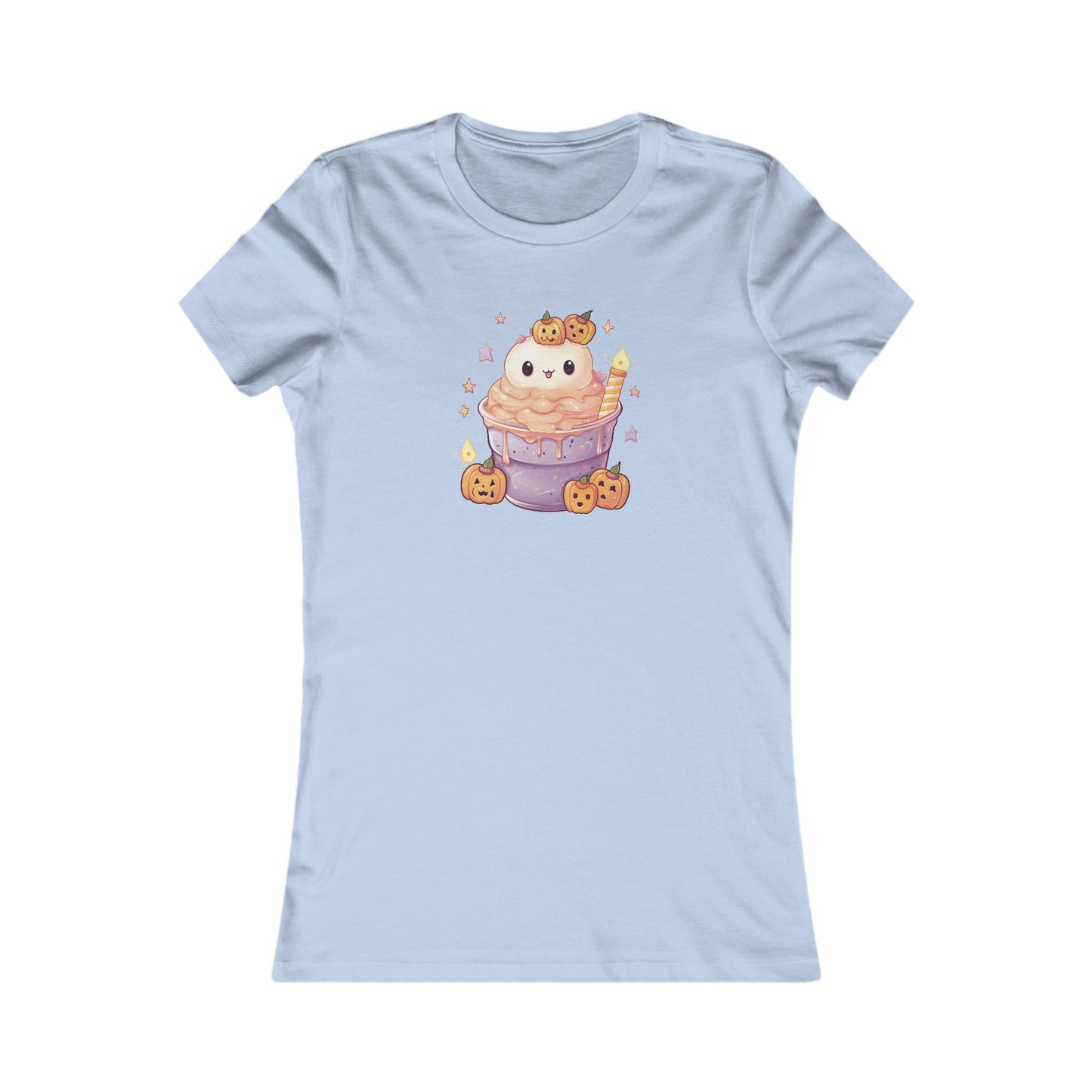 Cute Cat and Pumpkins Dessert Fitted Tee