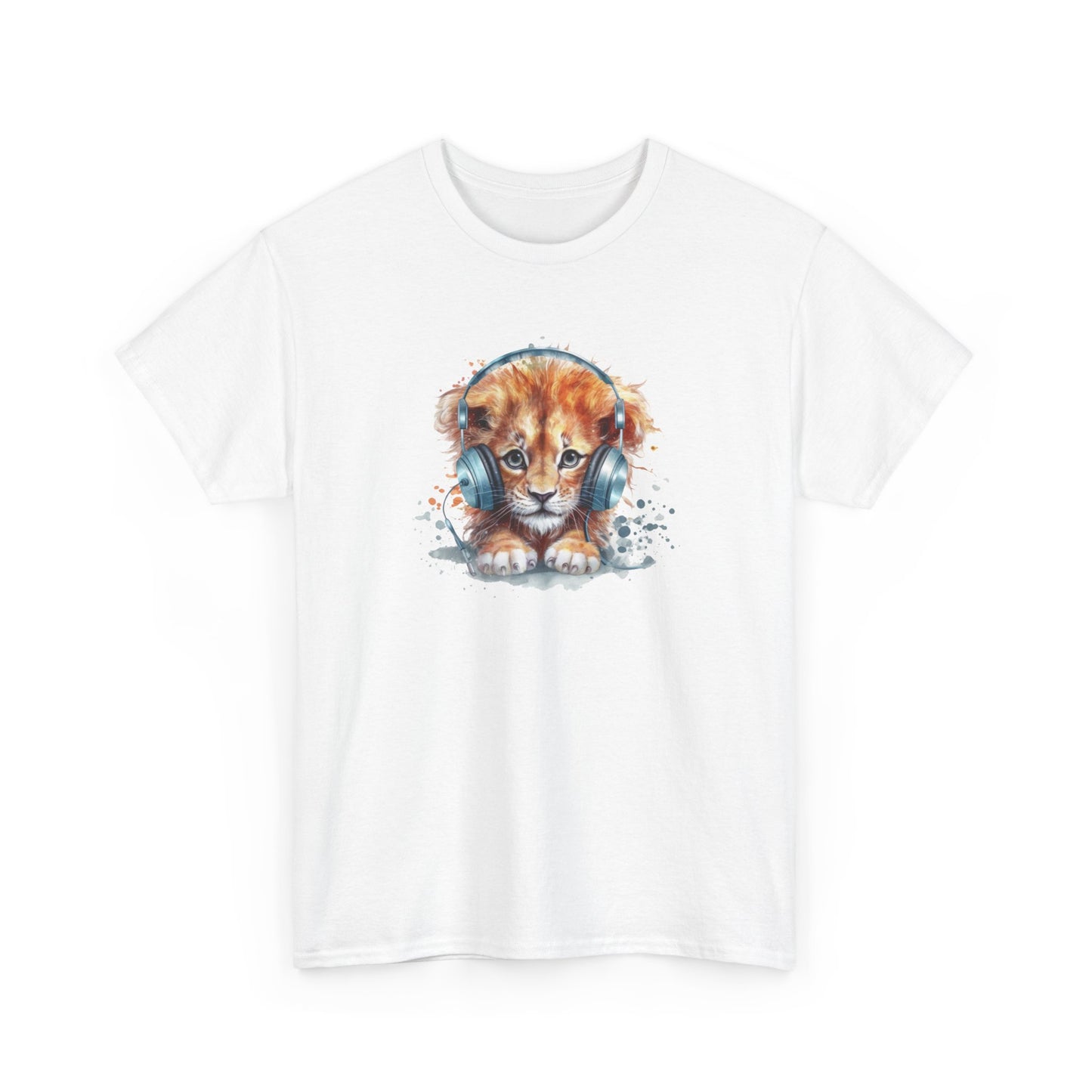 Lion with Headphones Short Sleeve Tee