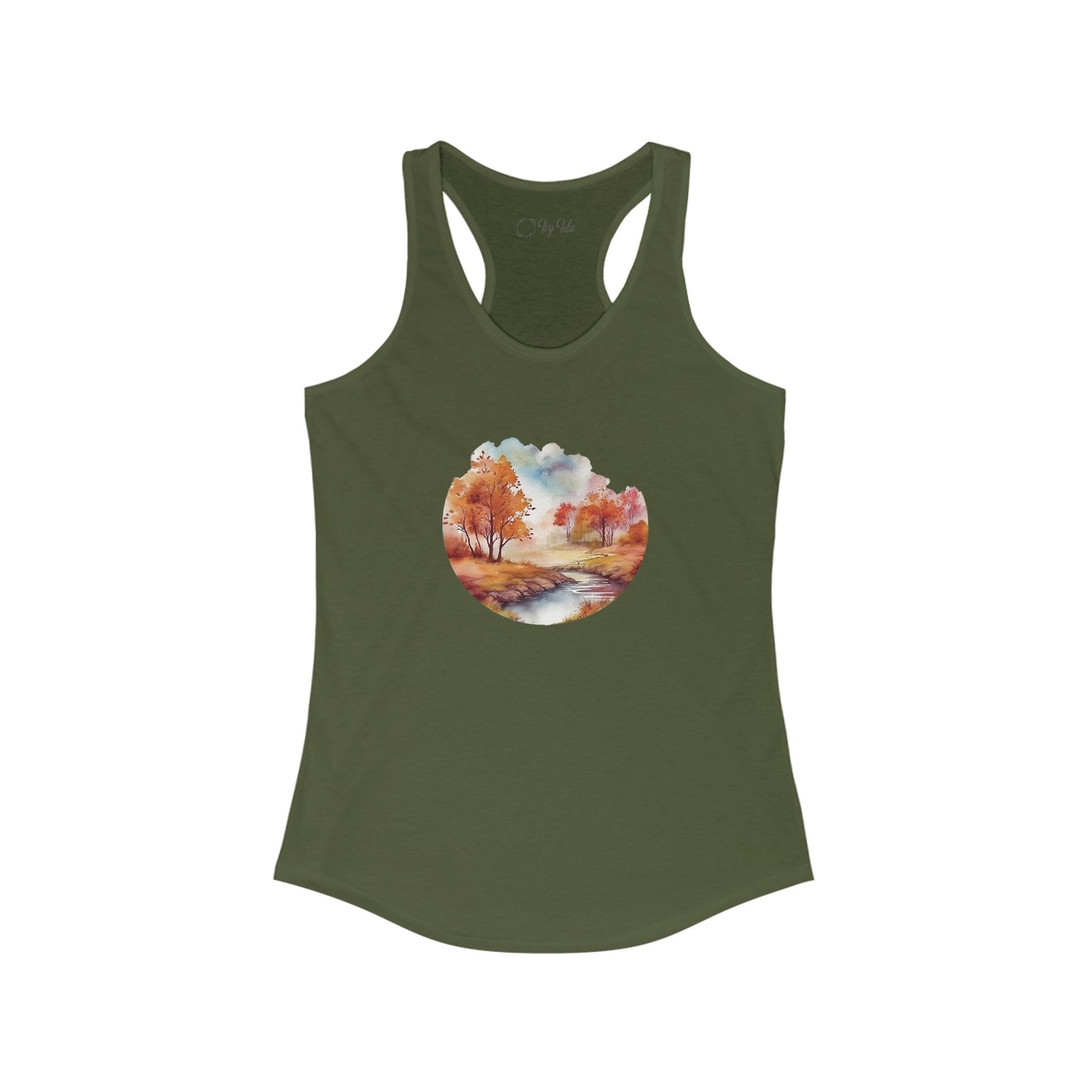 Autumn Landscape Watercolor Racerback Tank