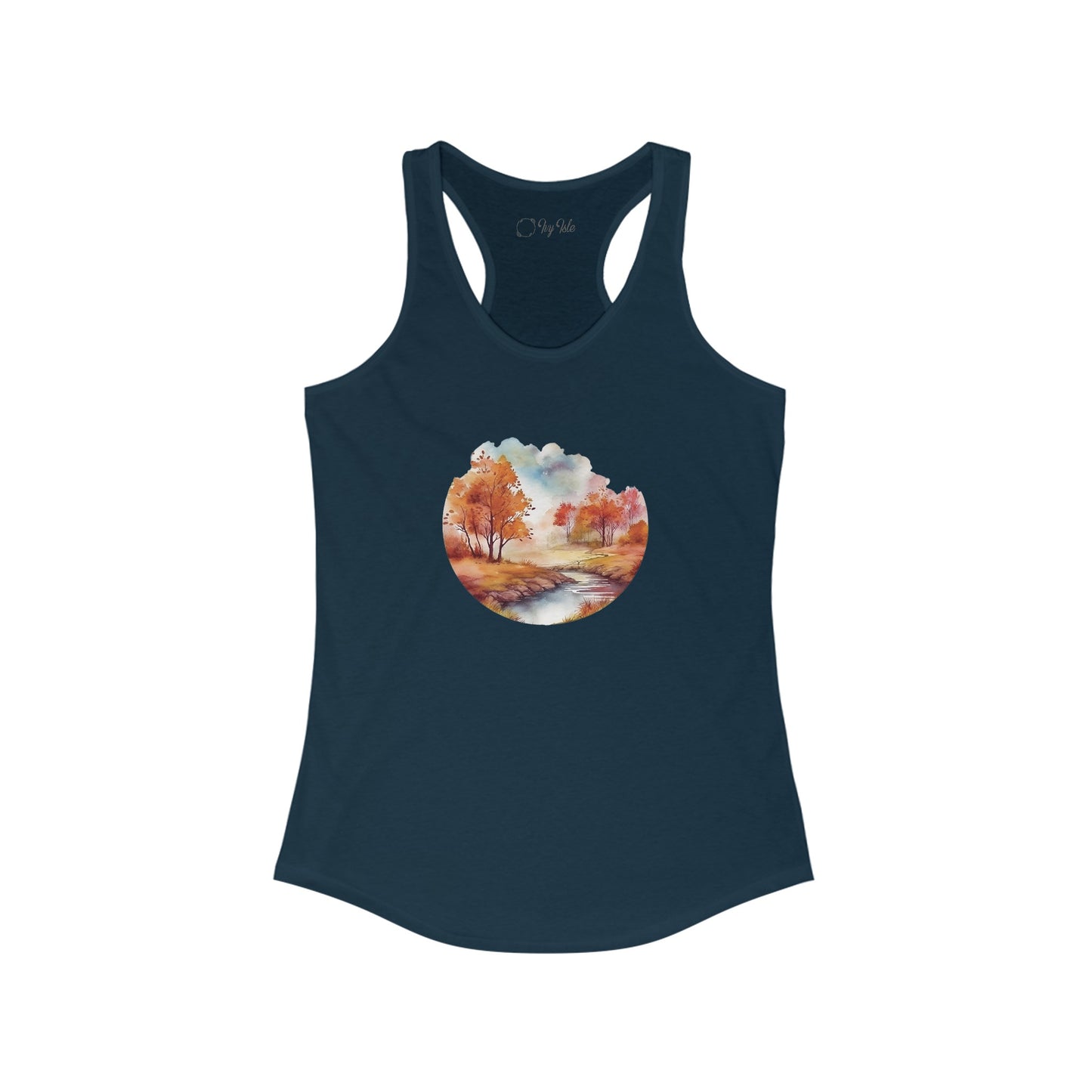 Autumn Landscape Watercolor Racerback Tank