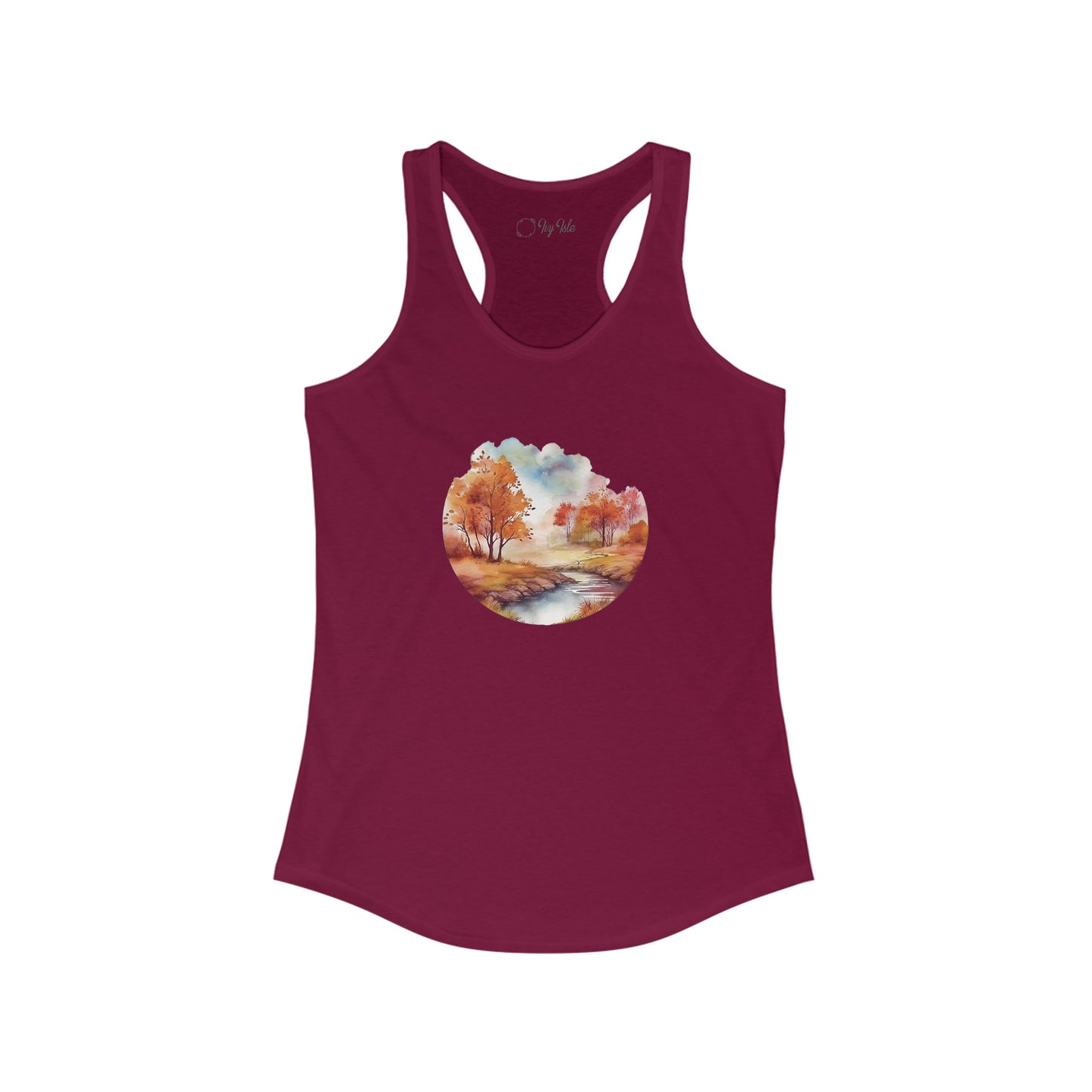 Autumn Landscape Watercolor Racerback Tank